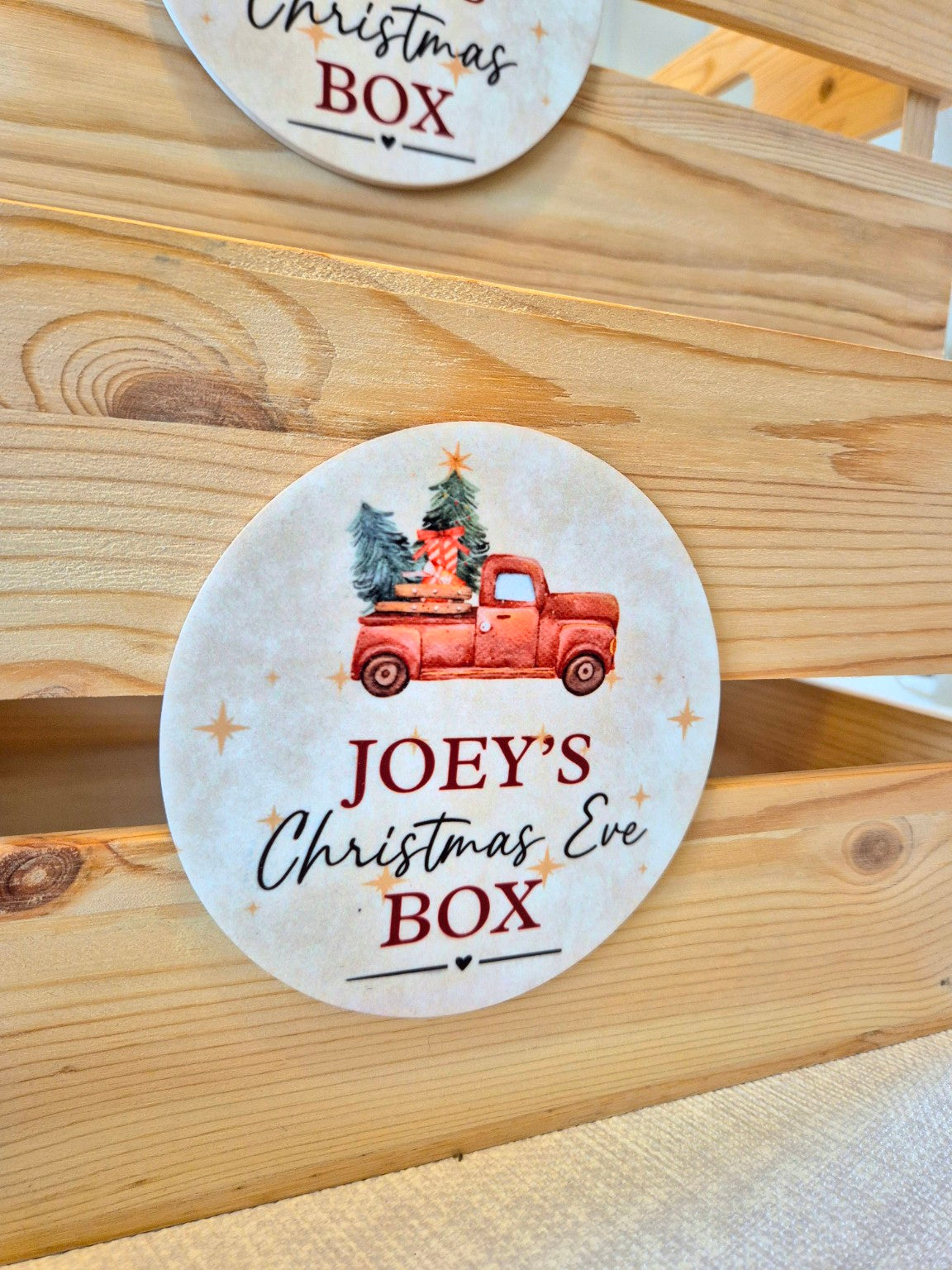 Christmas Truck personalised wooden Christmas Eve Box