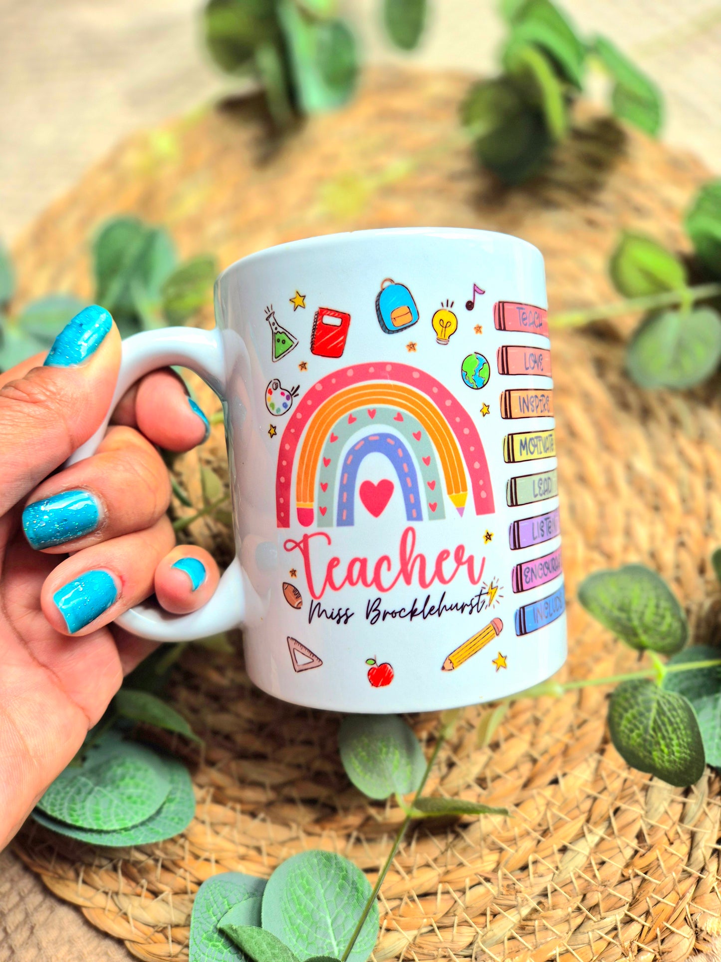 Rainbow Teacher Mug