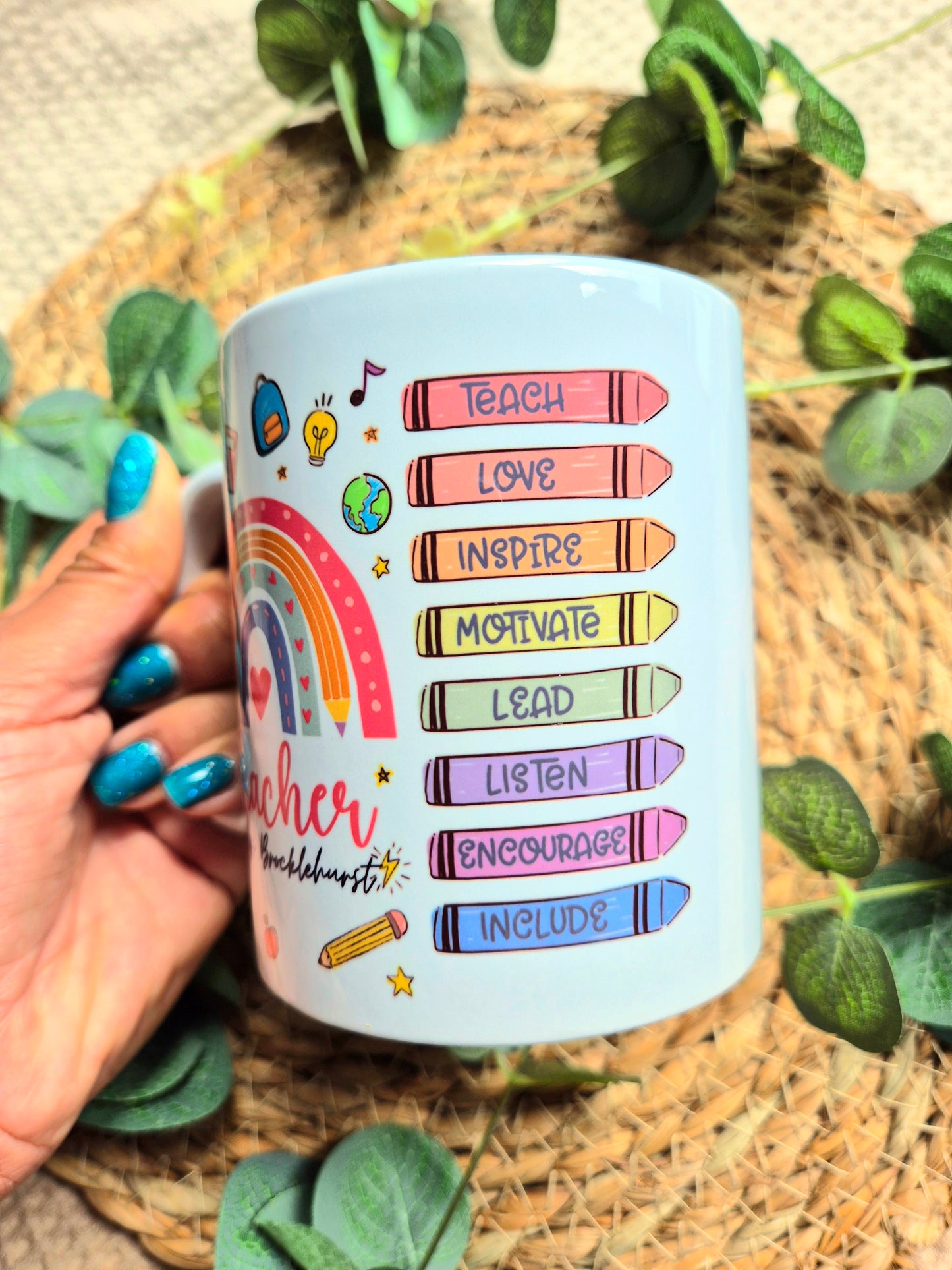 Rainbow Teacher Mug