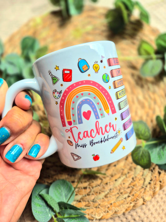 Rainbow Teacher Mug
