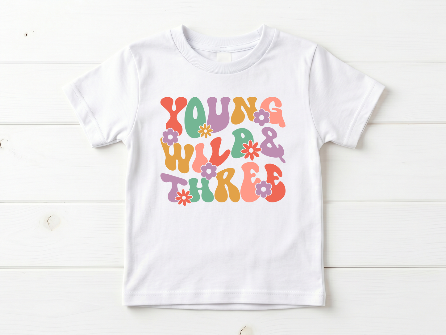 Young, Wild & Three Retro T-Shirt