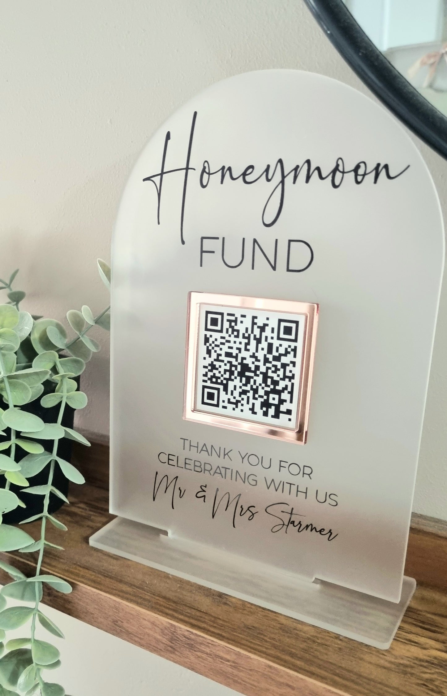 Honeymoon Fund QR Code Sign