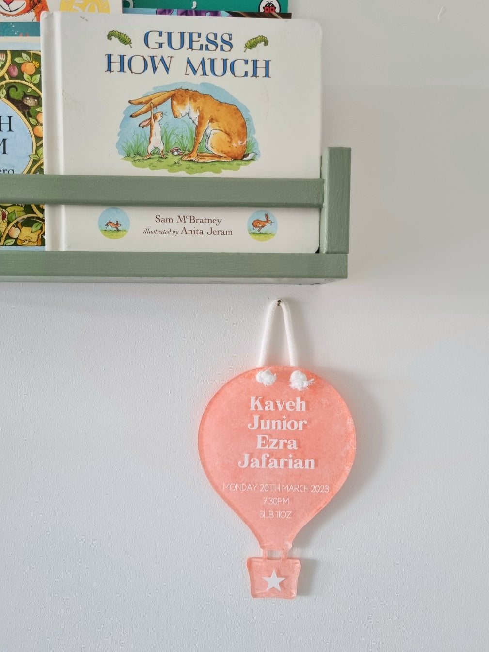 Hot Air Balloon Birth Details Sign