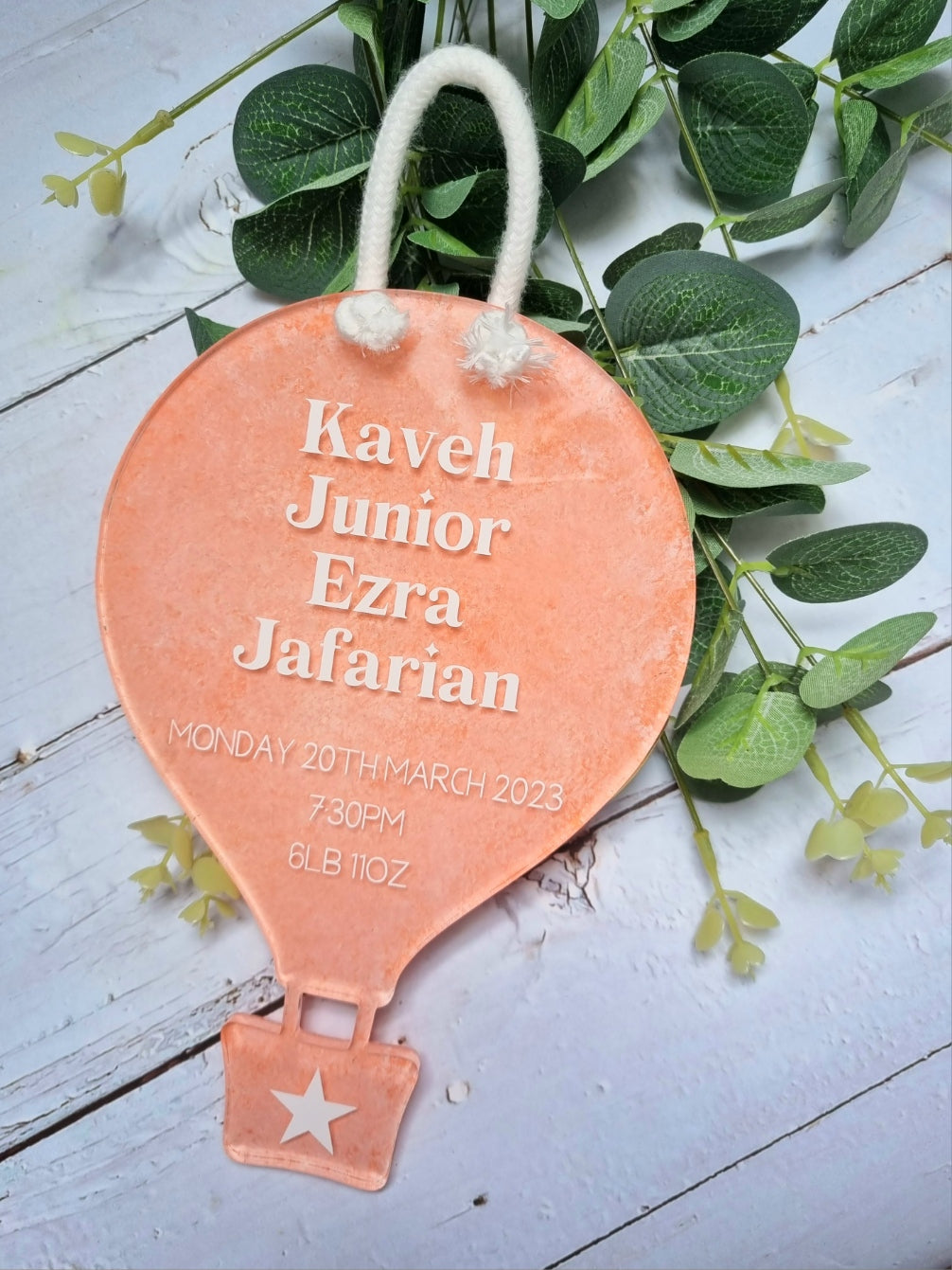 Hot Air Balloon Birth Details Sign