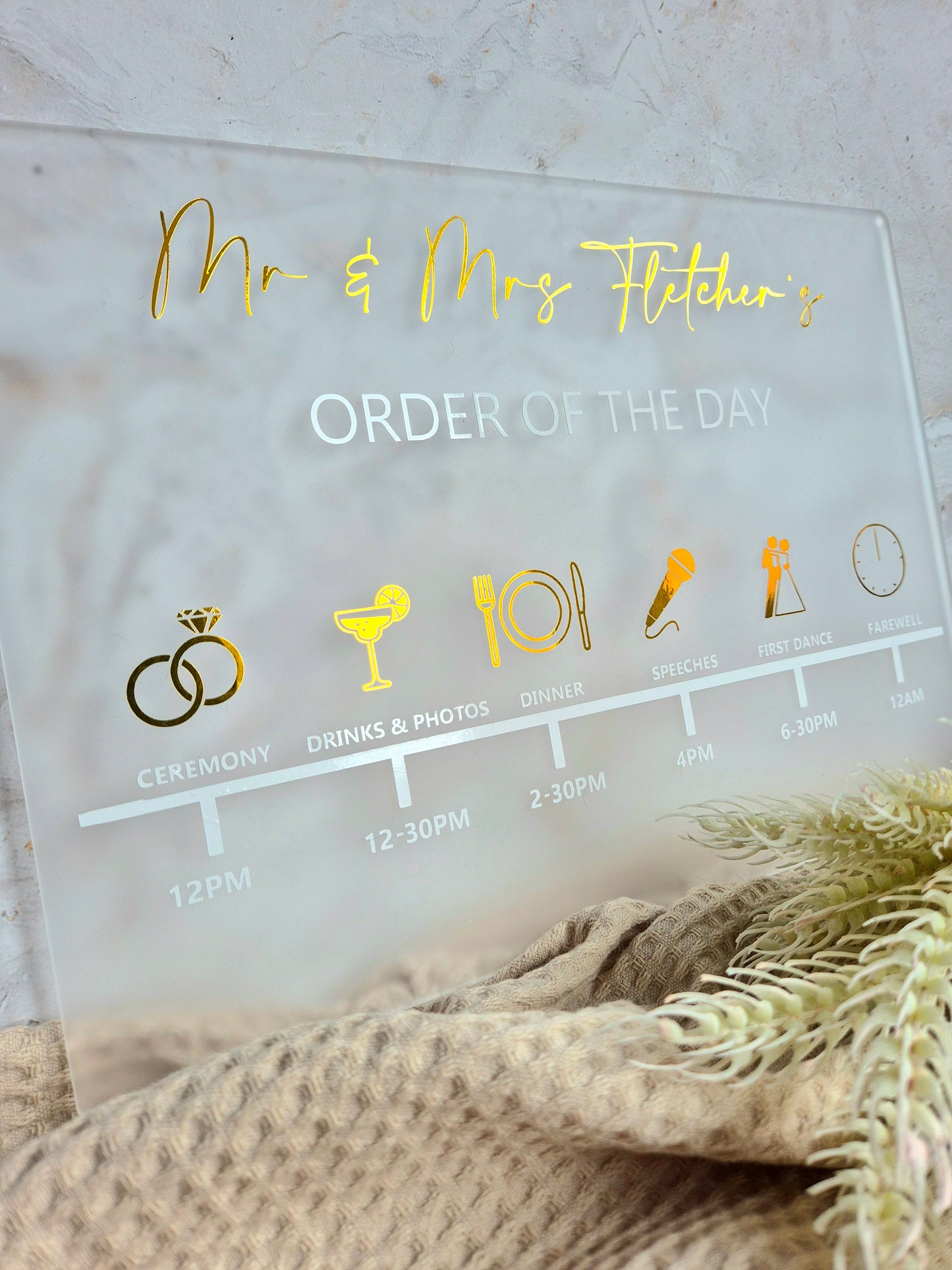 Frosted Order Of The Day Sign