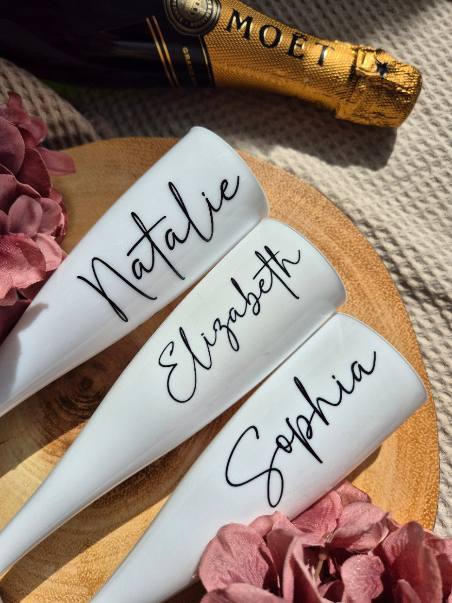 White Champagne Flutes