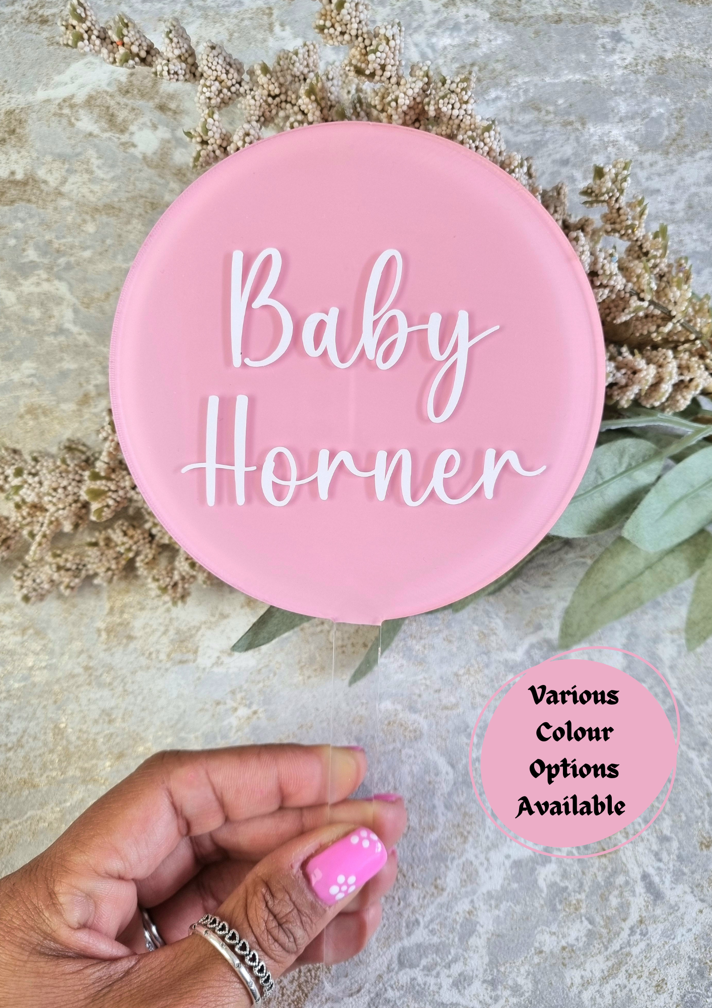 Baby Shower Cake Topper - Simple Design