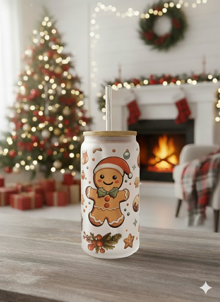 Festive Gingerbread Libby Glass