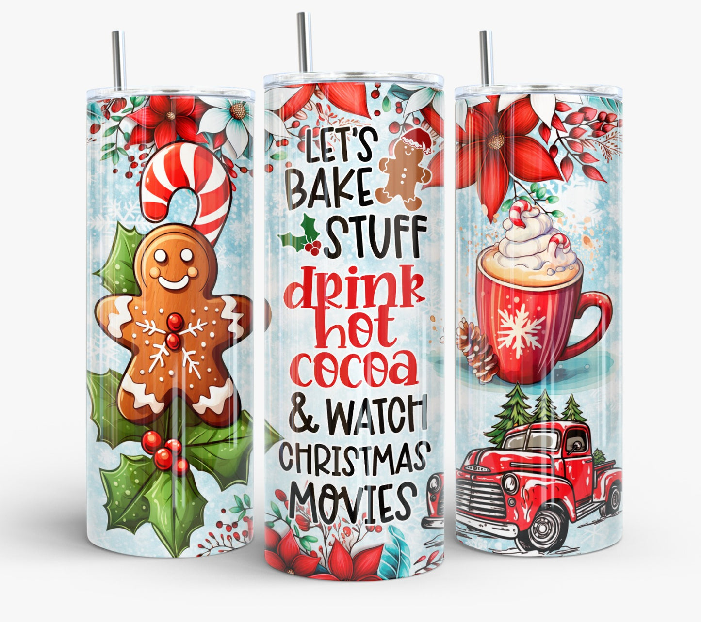 Festive Metal Tumbler - Drink Cocoa