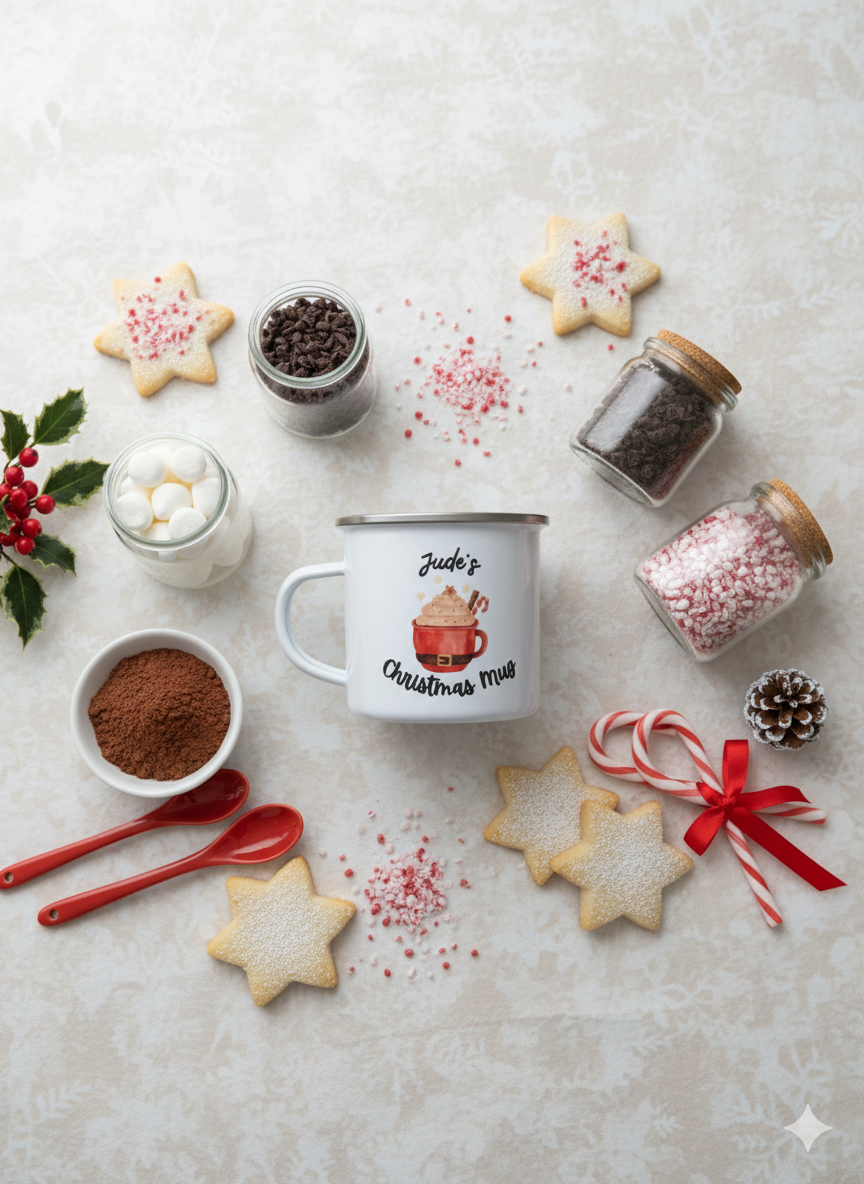 Personalised Children's Enamel Christmas Mug - Santa