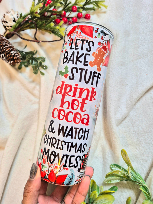 Festive Metal Tumbler - Drink Cocoa