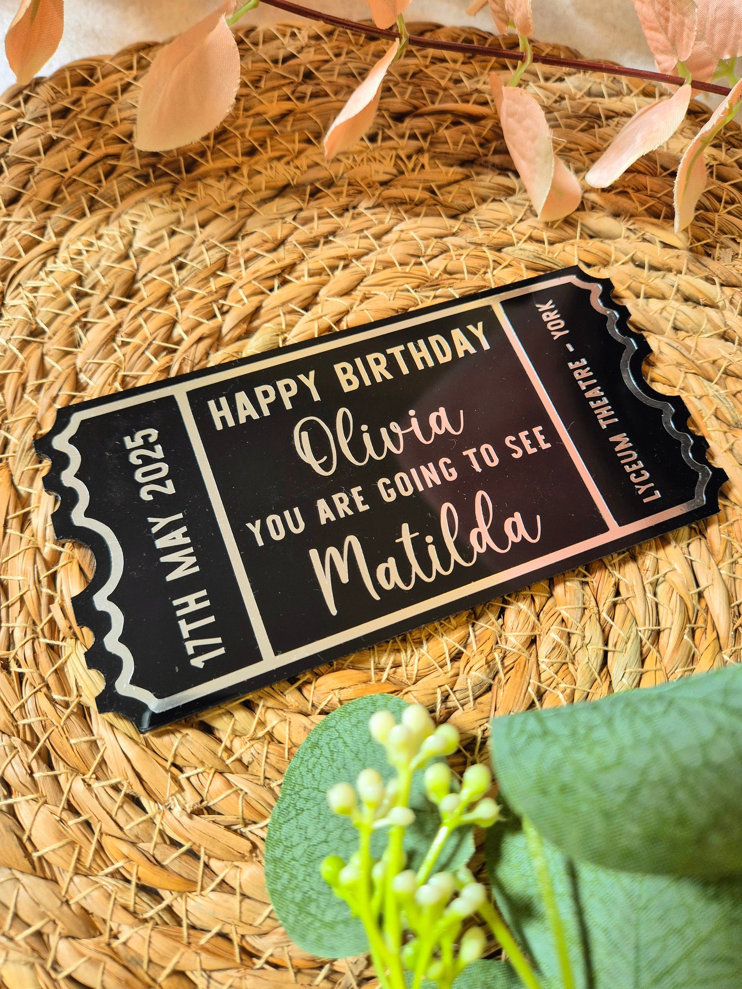 Acrylic Ticket - Black