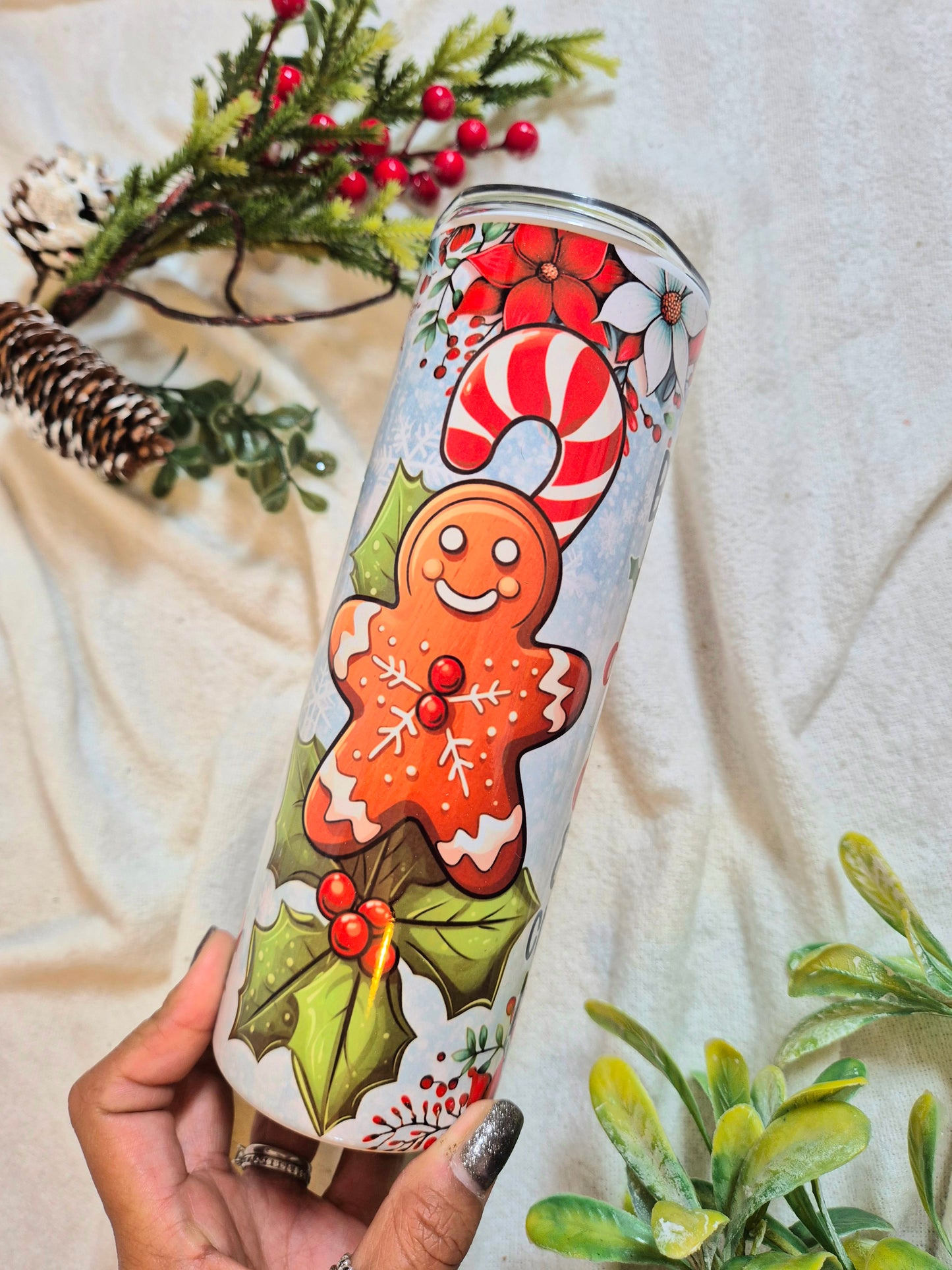 Festive Metal Tumbler - Drink Cocoa