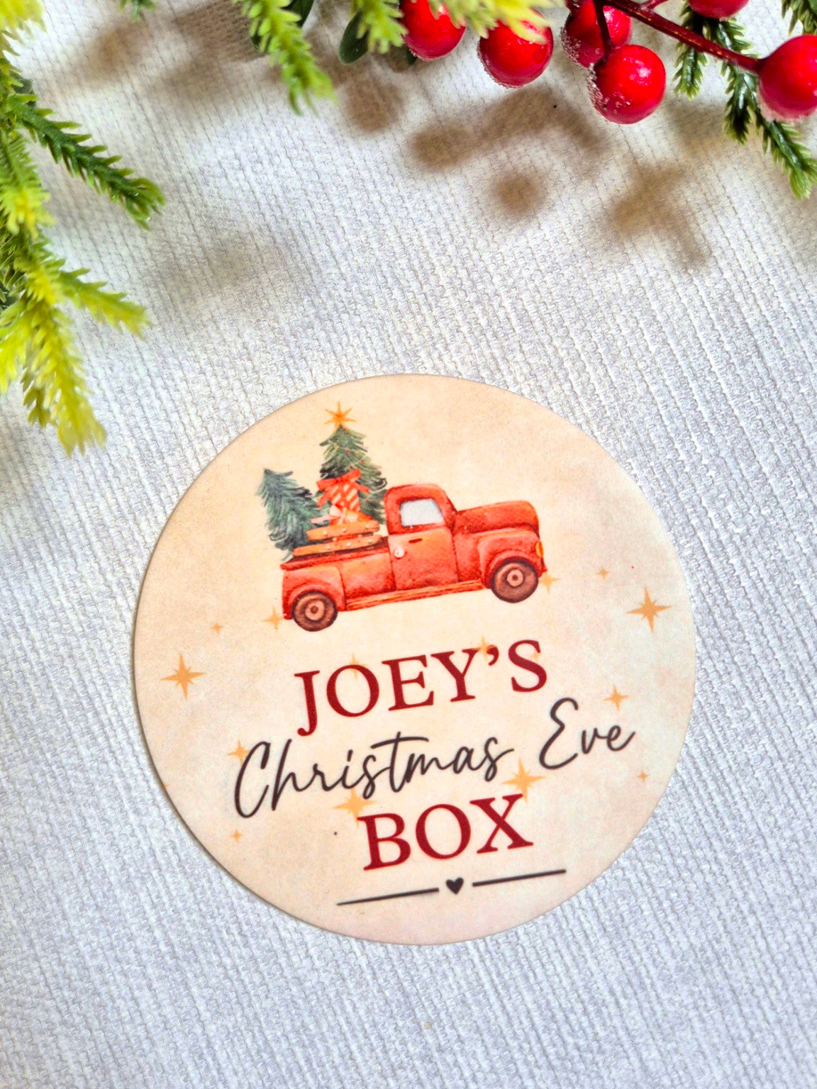 Christmas Truck personalised Christmas Box disc