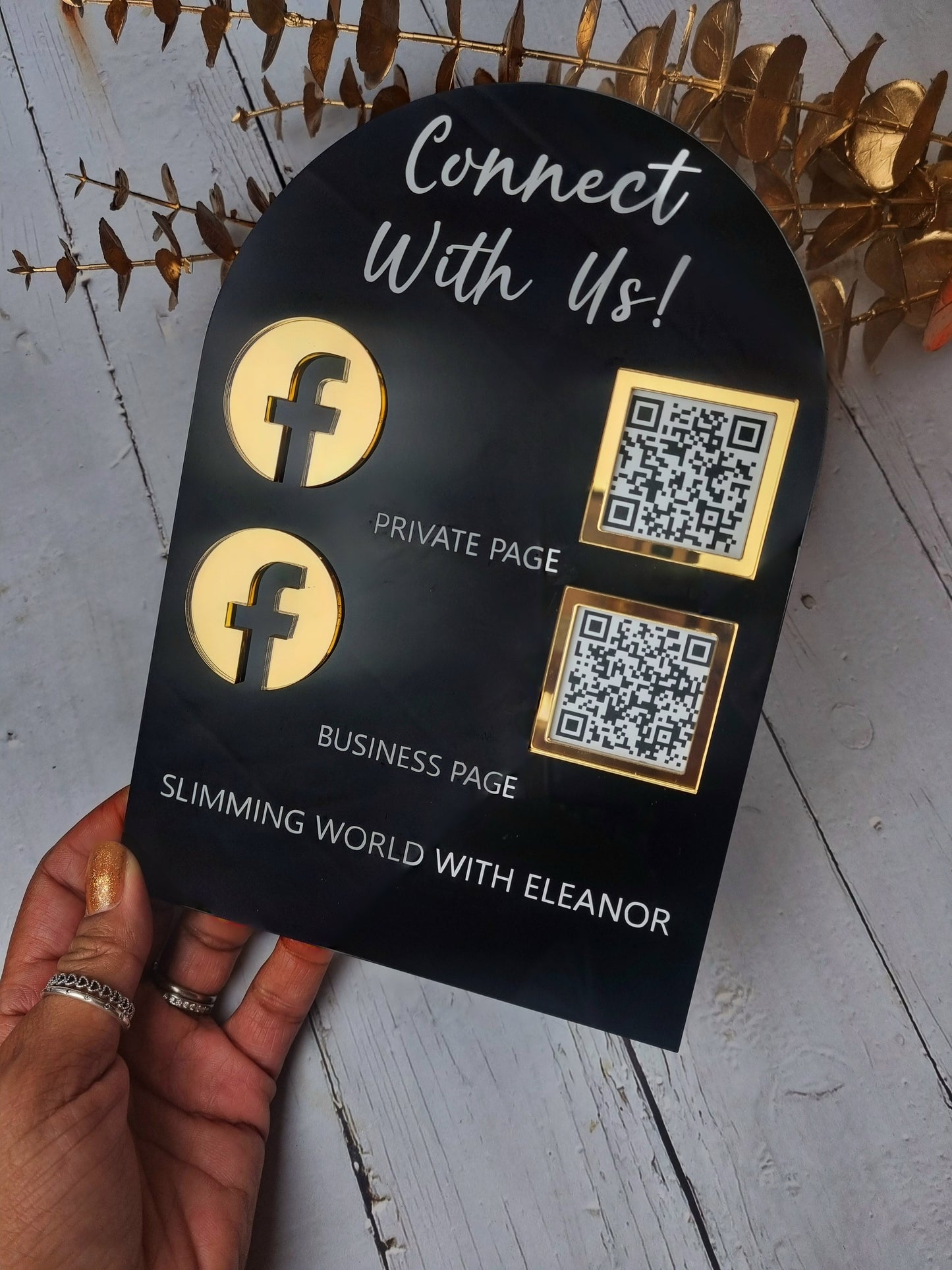 Double QR Code Social Media Sign