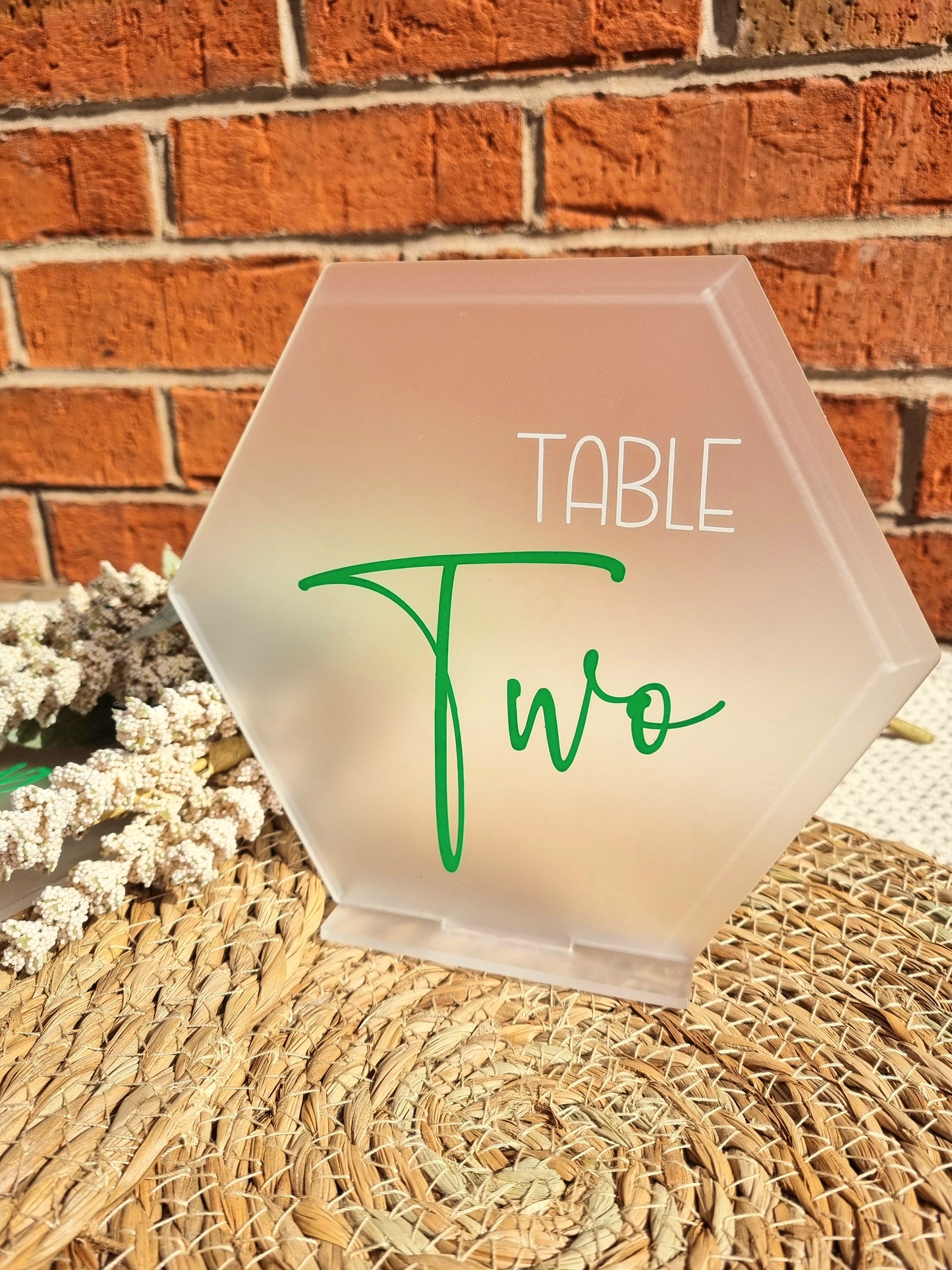 Frosted Hexagon Table Numbers