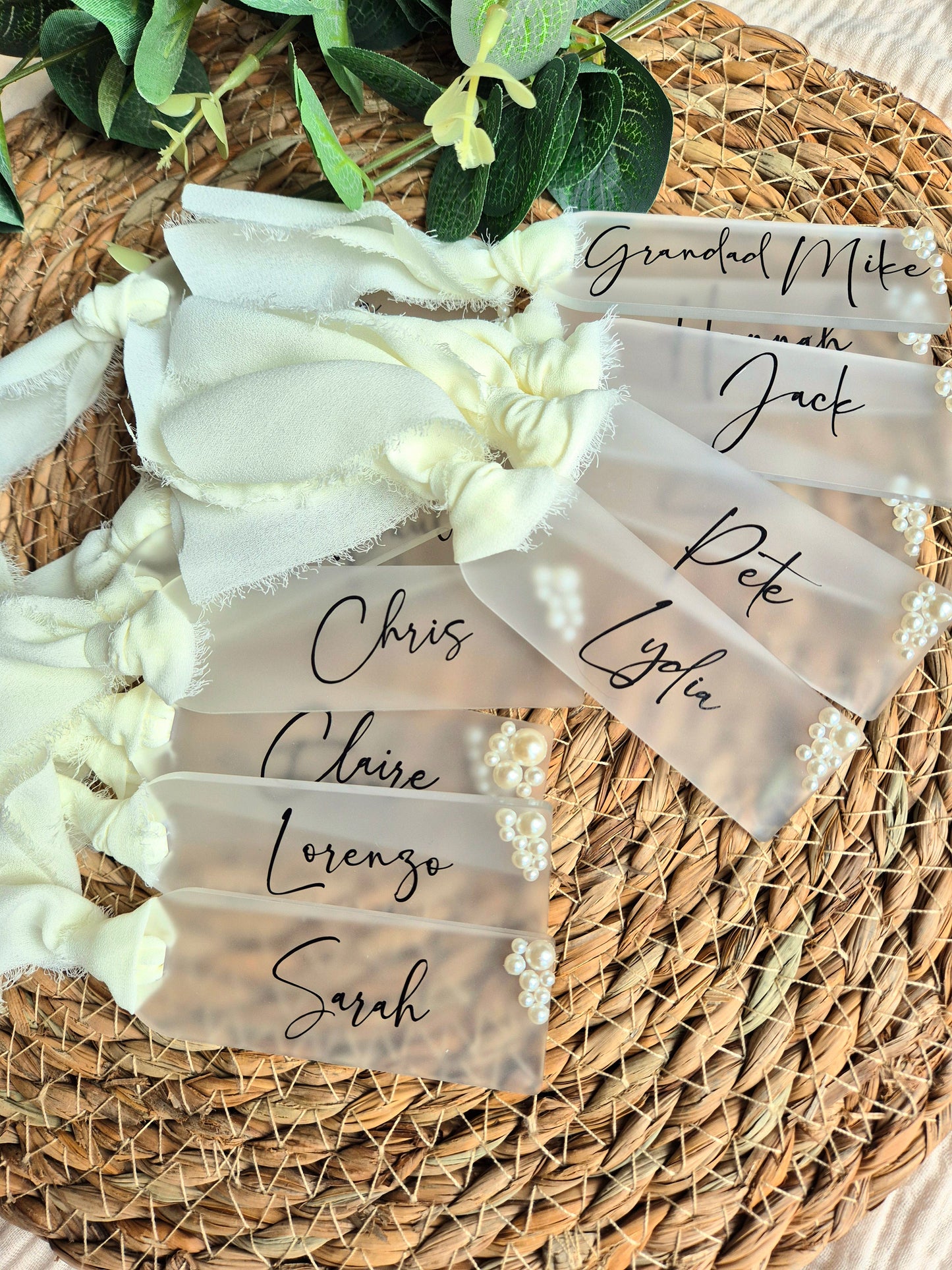 Frosted Pearl Place Names - Black Font