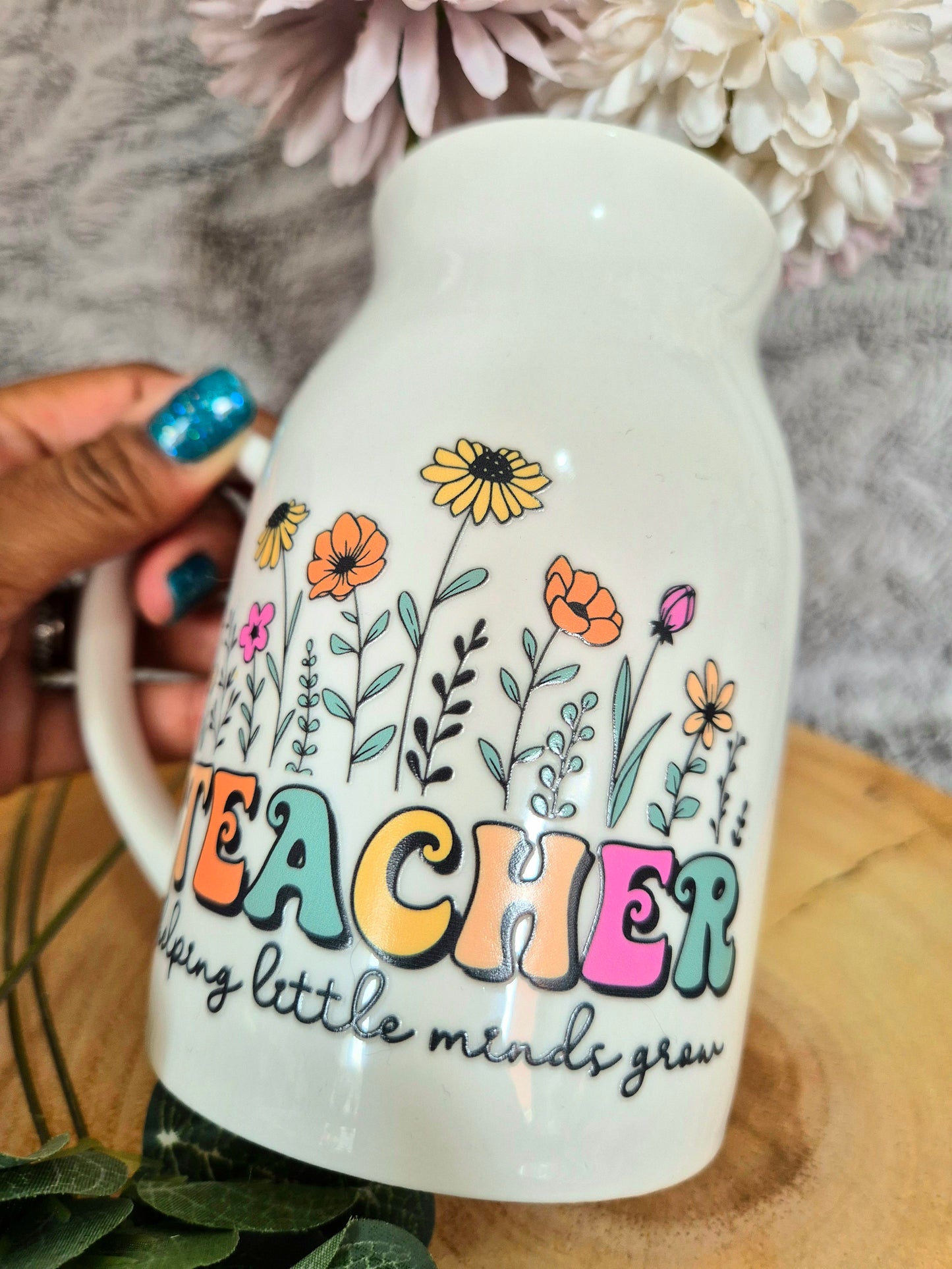 Helping Little Minds Grow Flower Jug