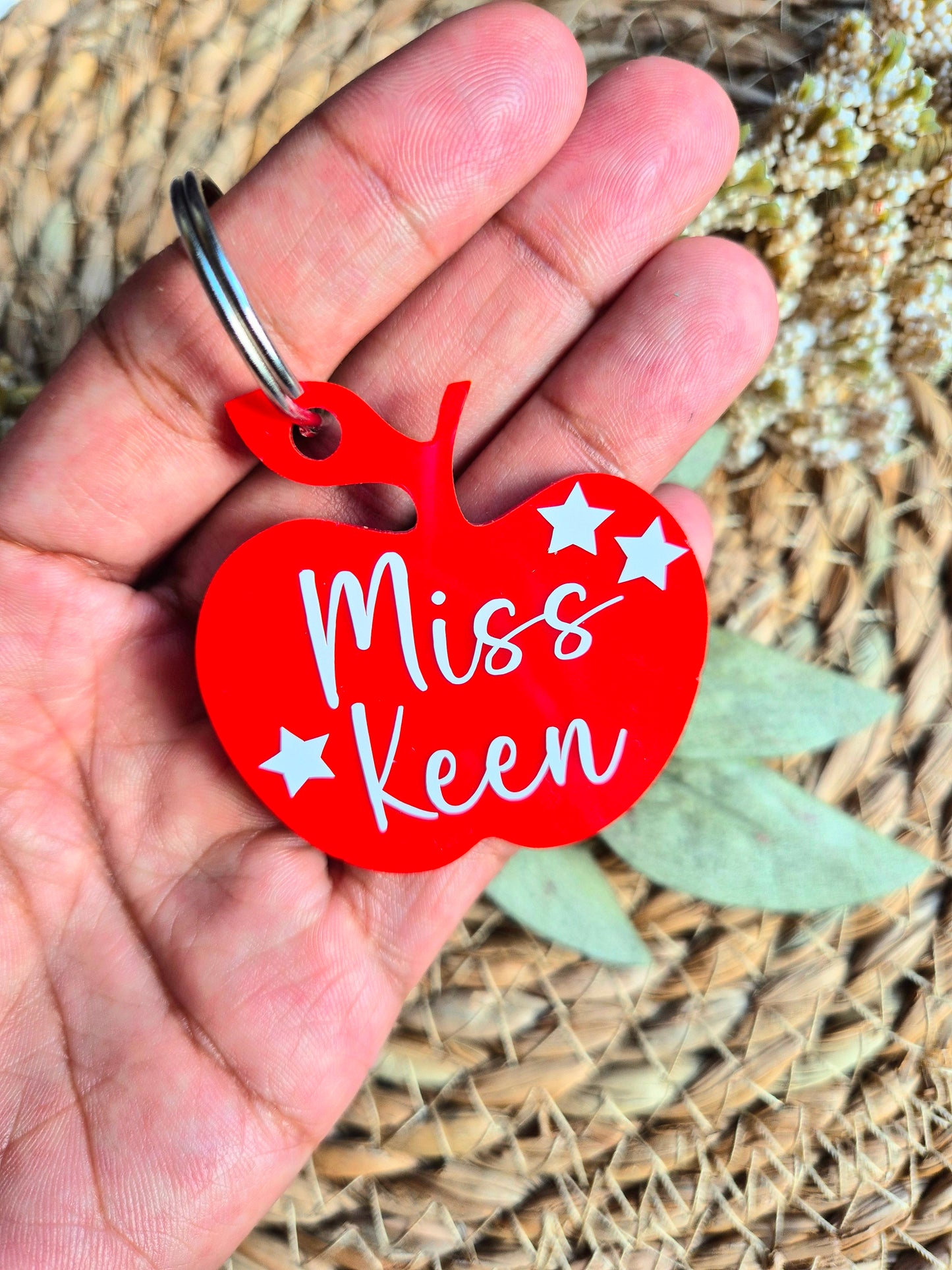 Teacher Apple Keyring