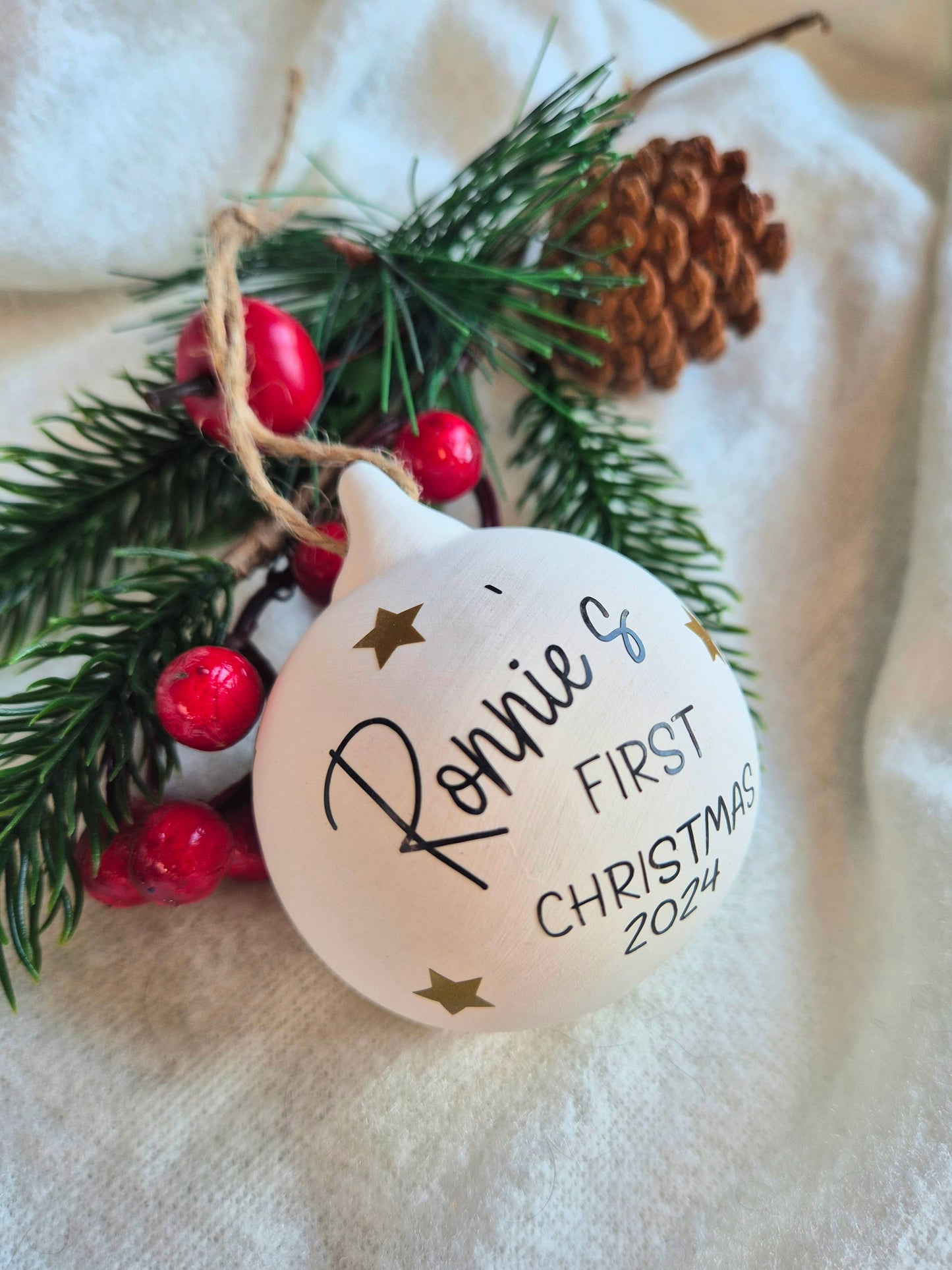 First Christmas Ceramic Bauble