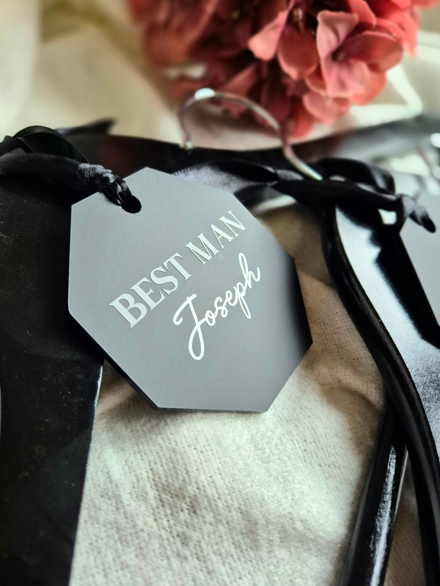 Groomsman Hanger Tags - Matte Black