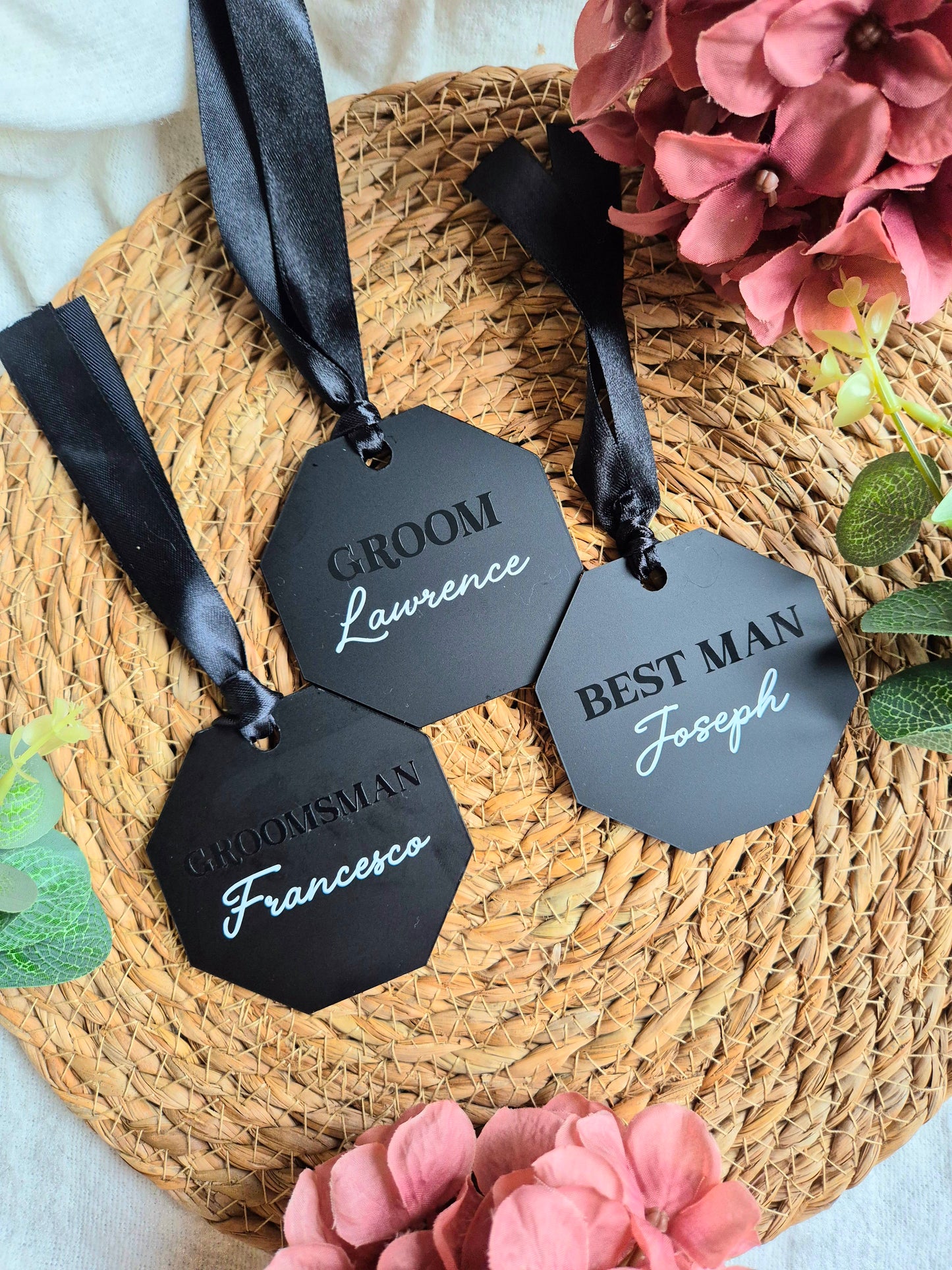 Groomsman Hanger Tags - Matte Black