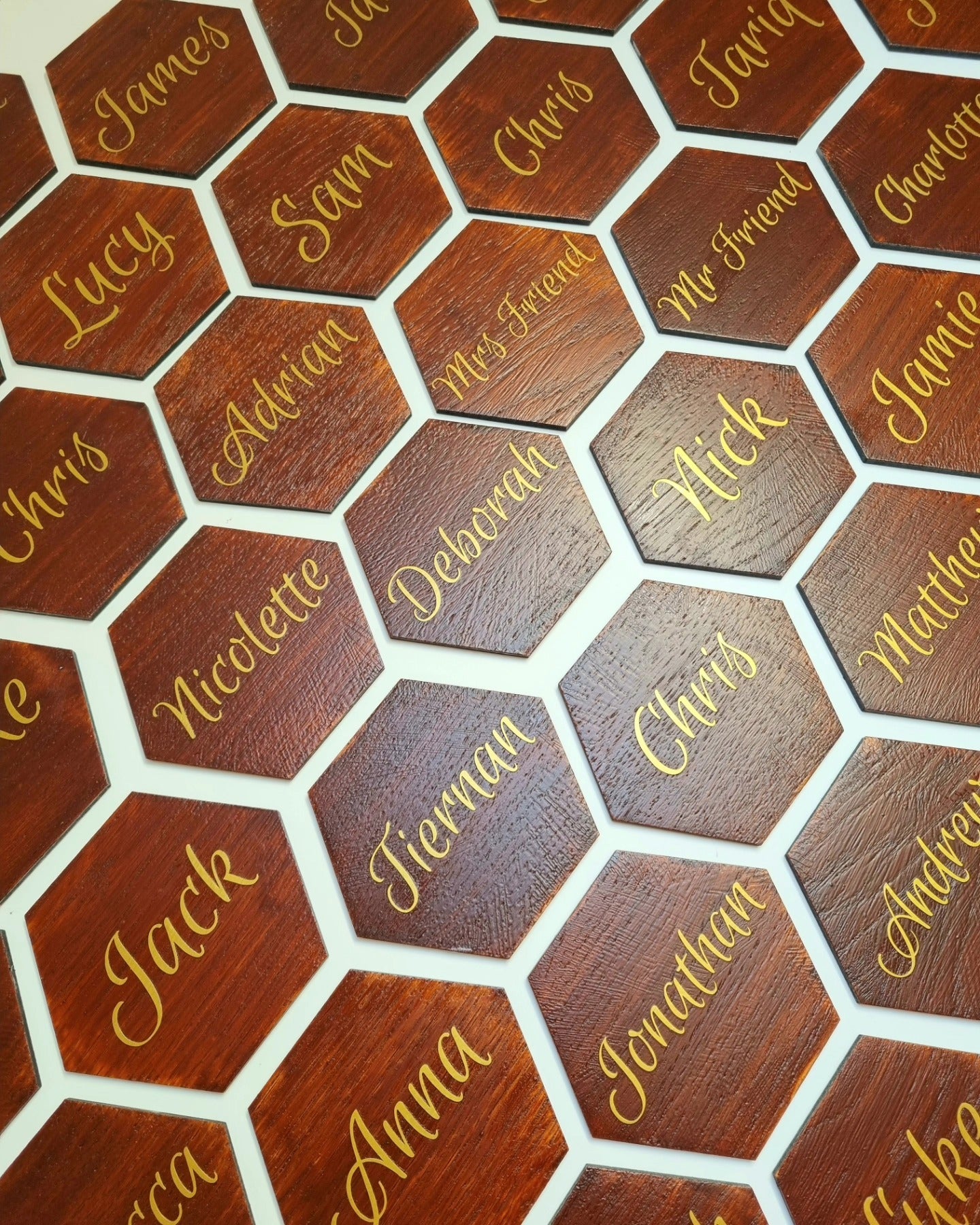 Wooden Hexagon Place Names