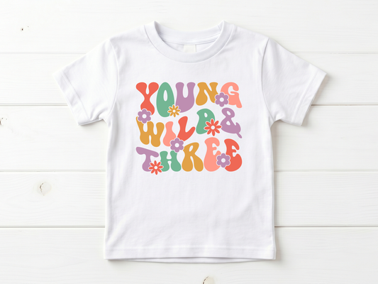 Young, Wild & Three Retro T-Shirt