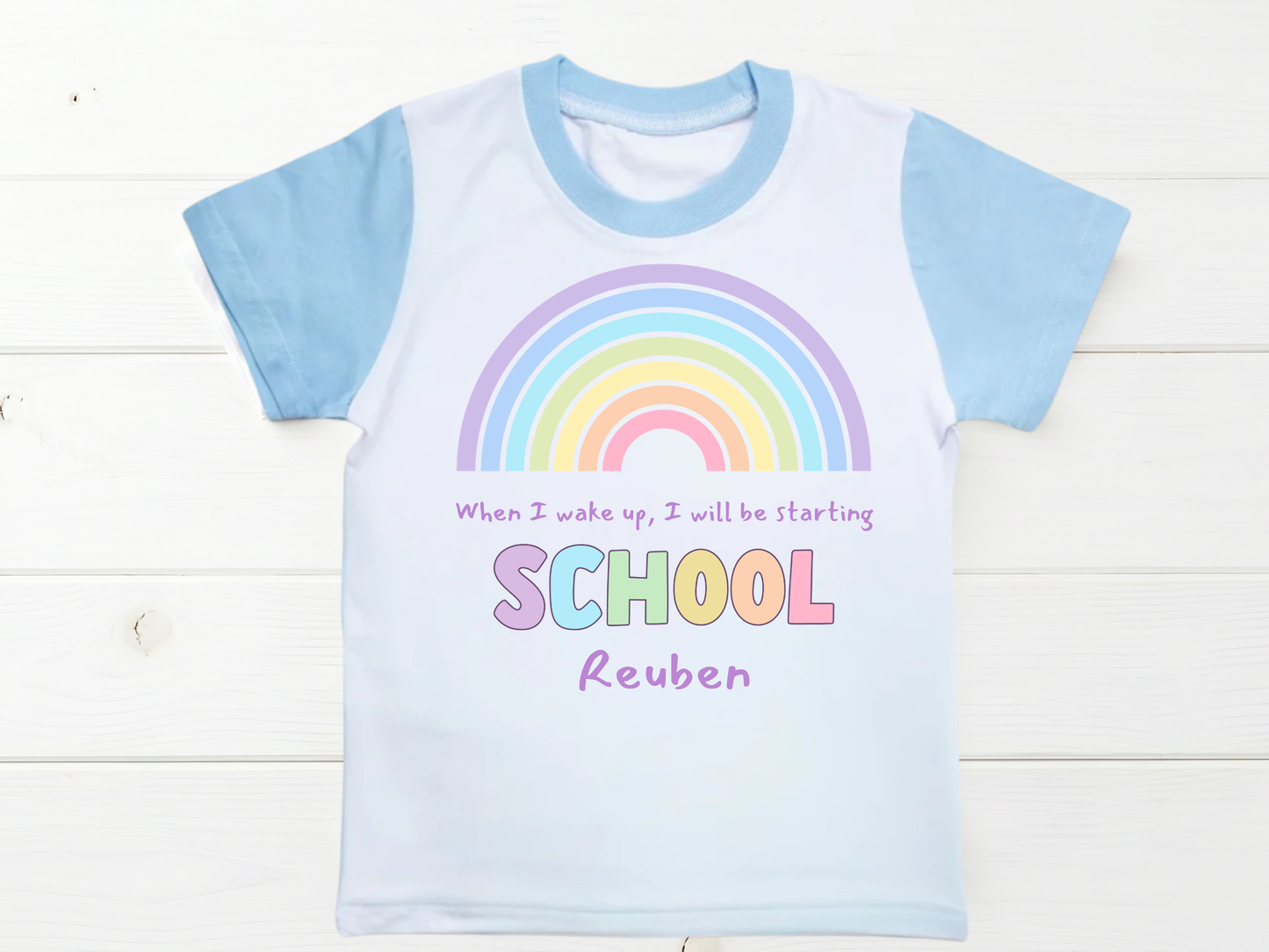 When I Wake Up I will Be Starting School Pyjamas - Blue