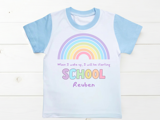 When I Wake Up I will Be Starting School Pyjamas - Blue