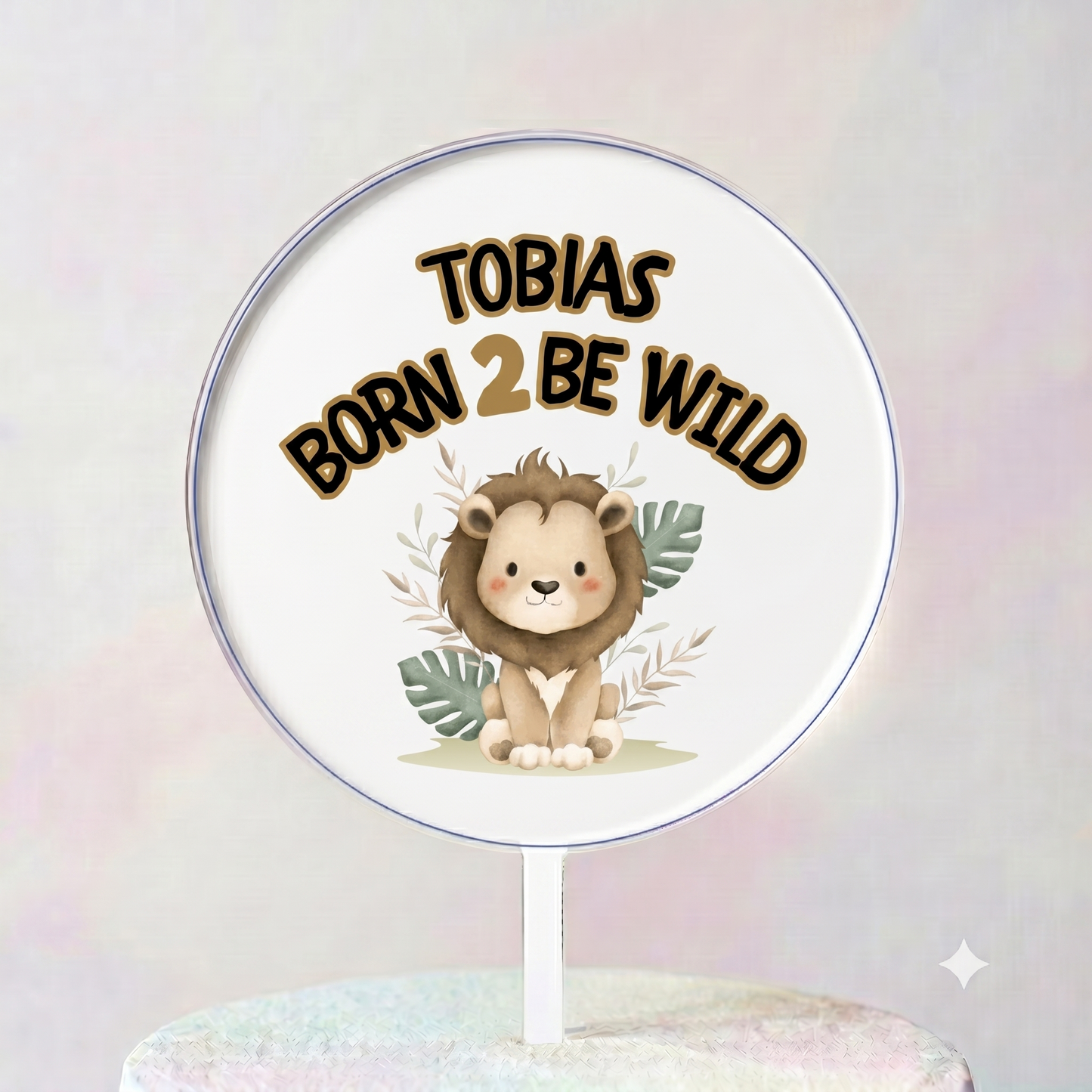 Born 2 Be Wild Lion Cake Topper