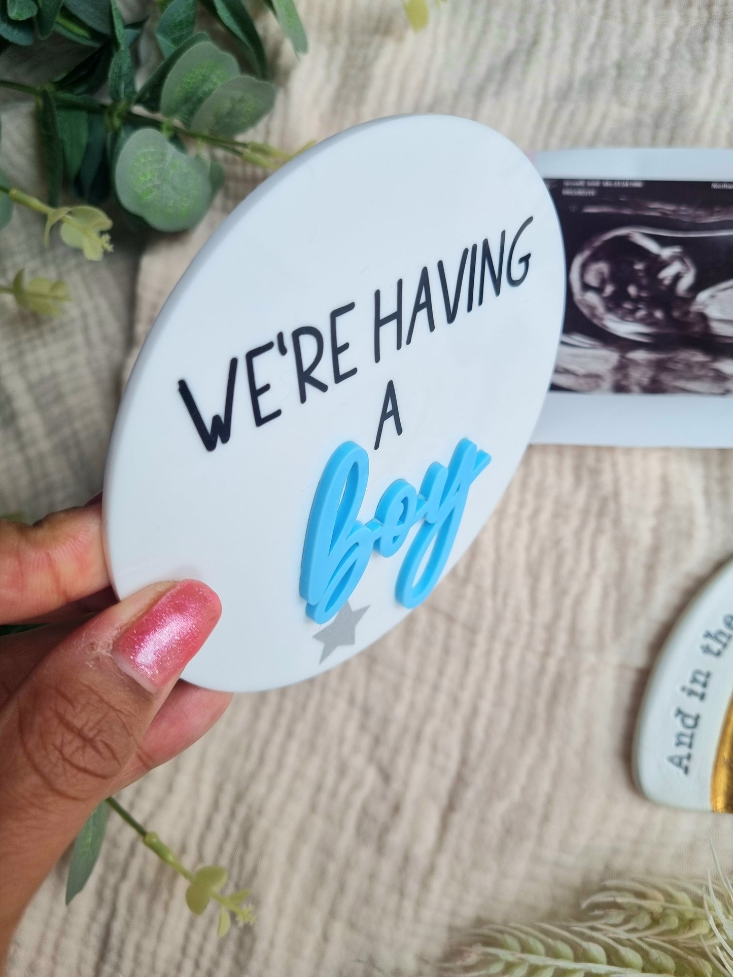 Double Sided Gender Reveal Disc