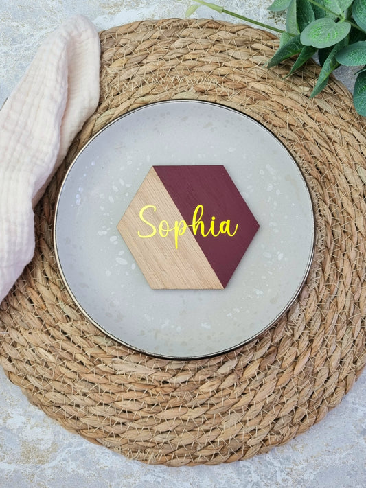 Wooden Painted Hexagon Place Names