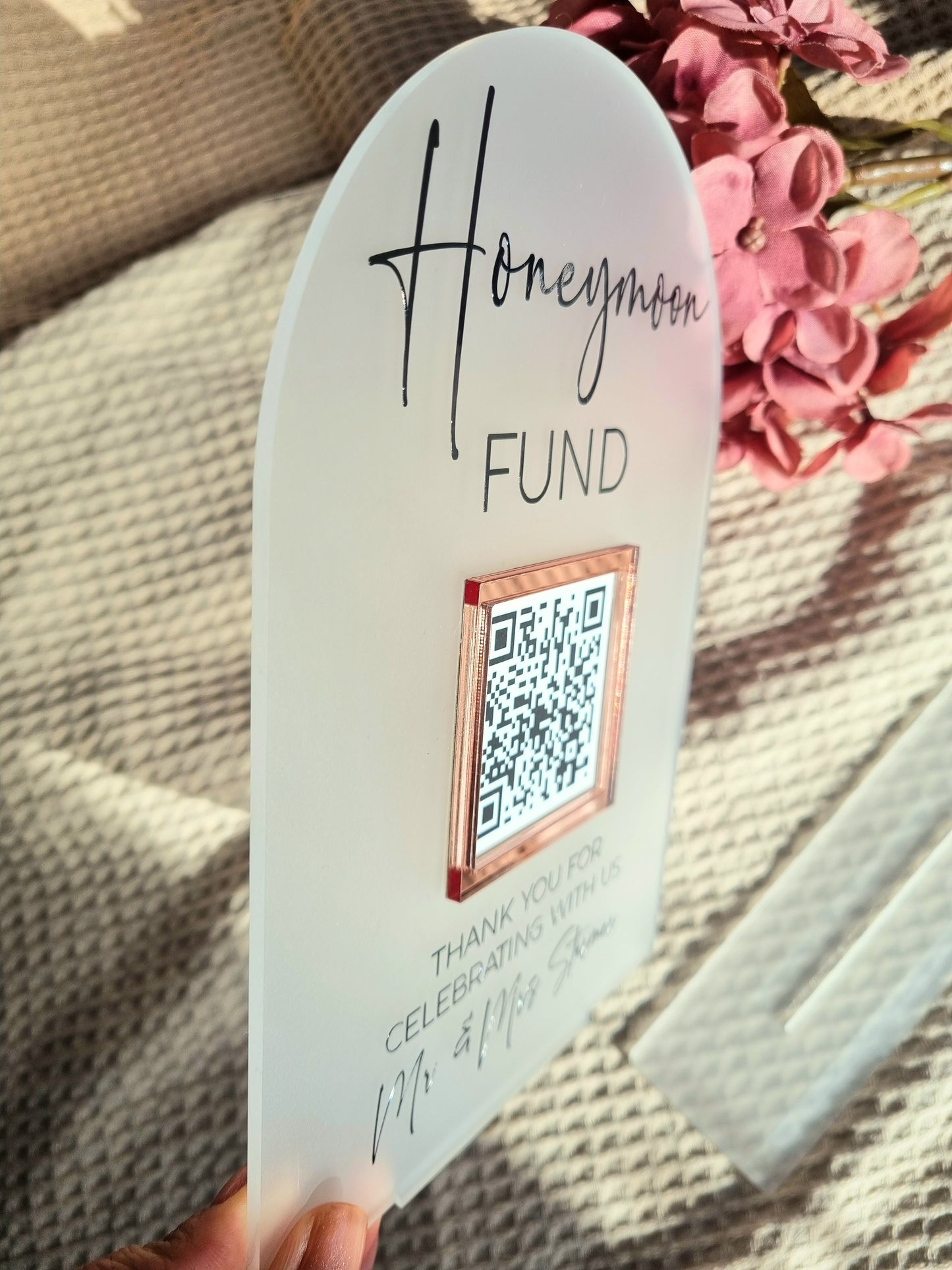 Honeymoon Fund QR Code Sign