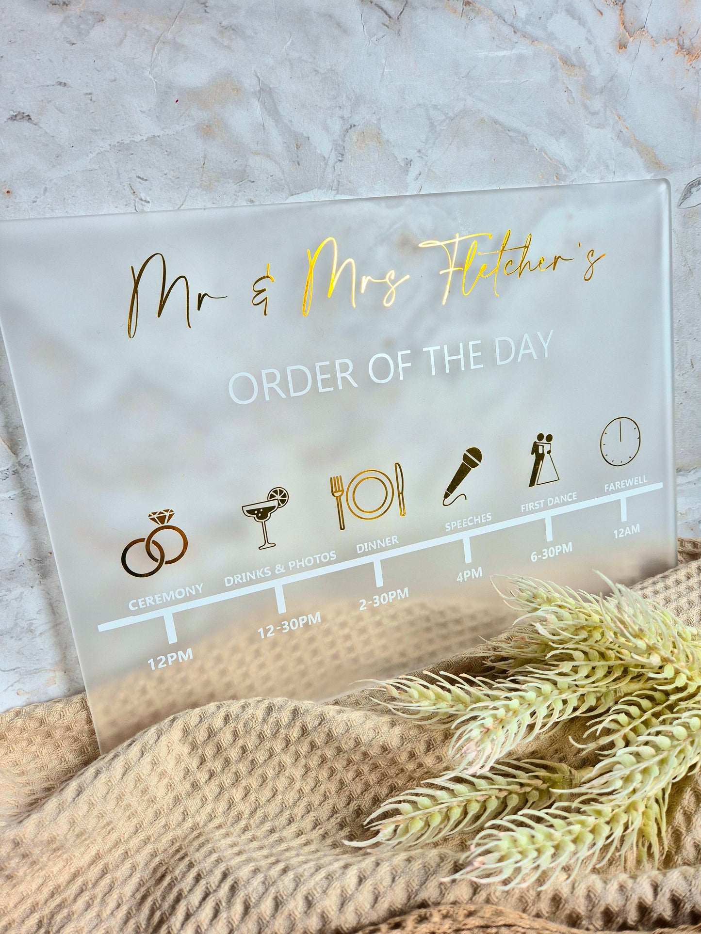 Frosted Order Of The Day Sign