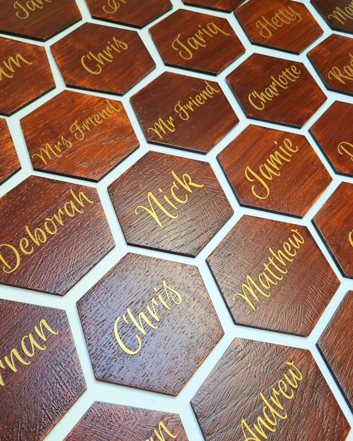 Wooden Hexagon Place Names