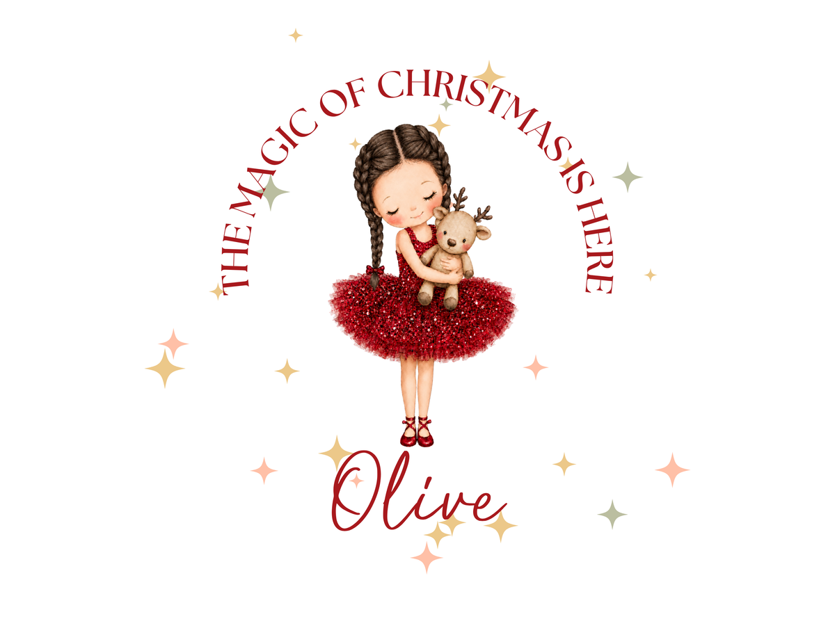 The Magic of Christmas Is Here ballerina design only, clearly showing all wording