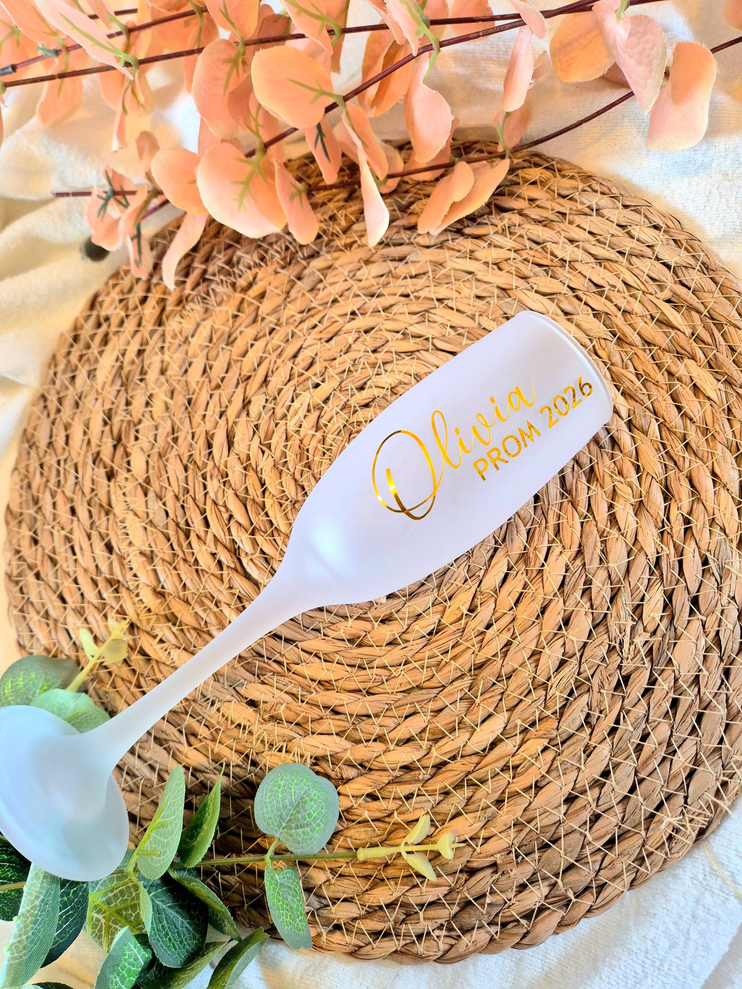 Personalised Frosted Prom Flute - Gold