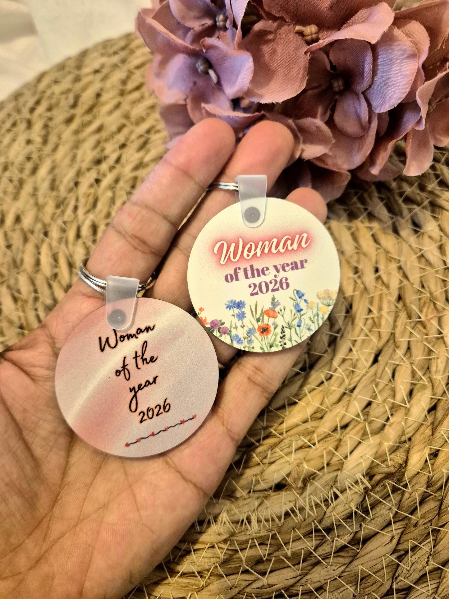 Wooden Keyrings - Woman Of The Year