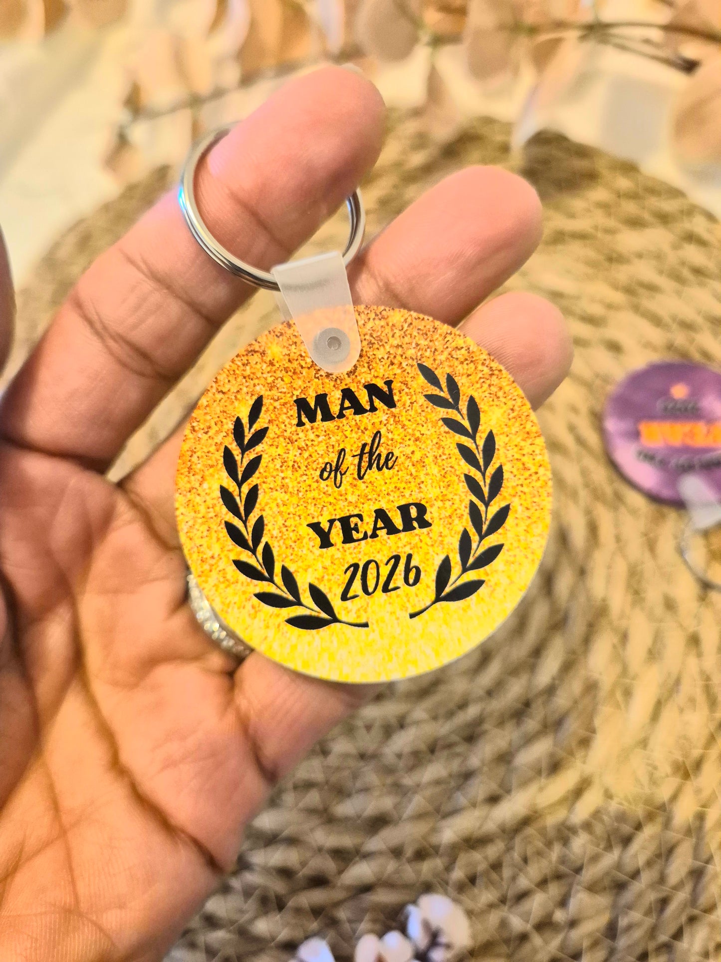 Wooden Keyrings - Man Of The Year