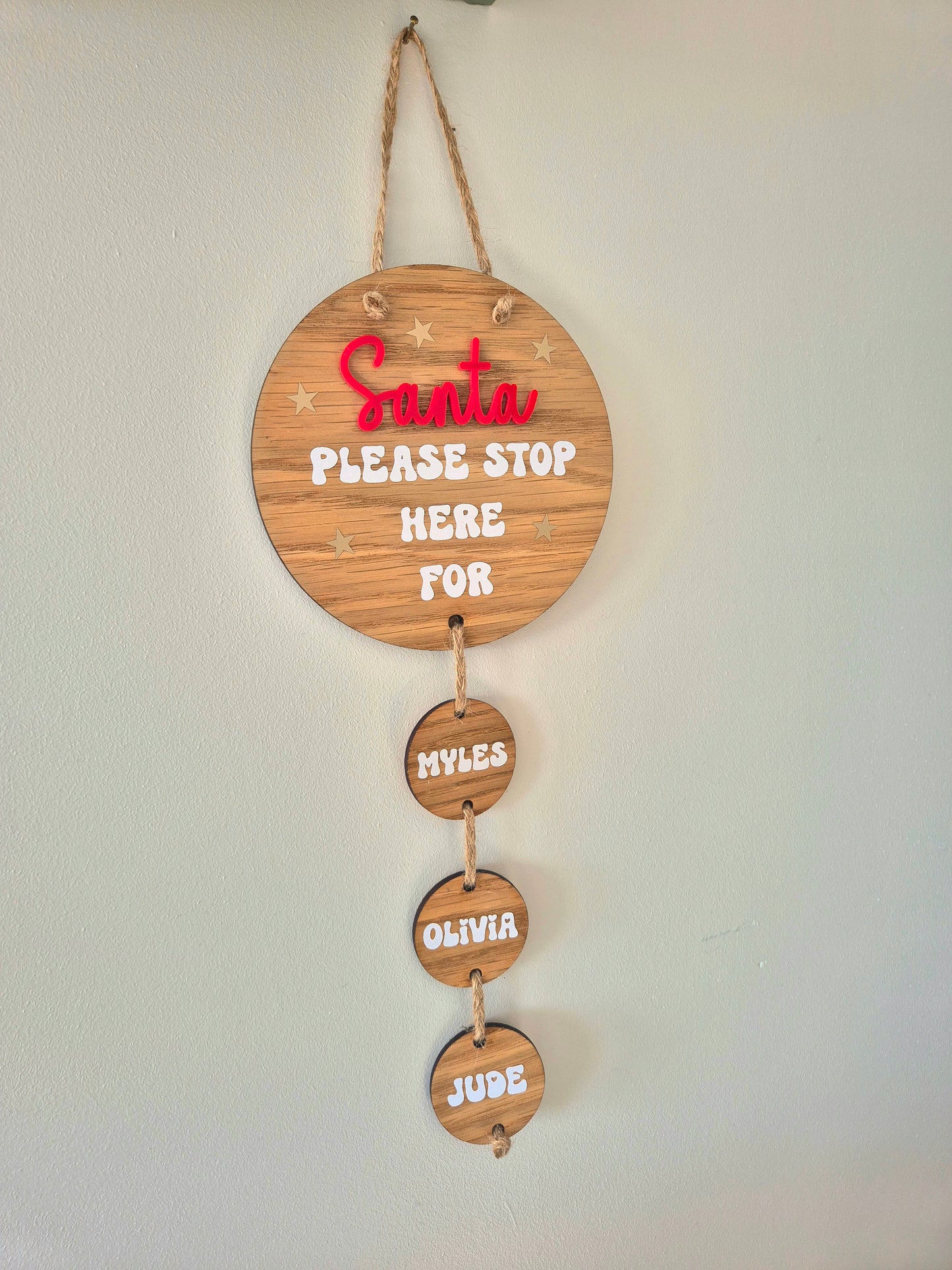 Personalised Santa Stop Here Door Sign