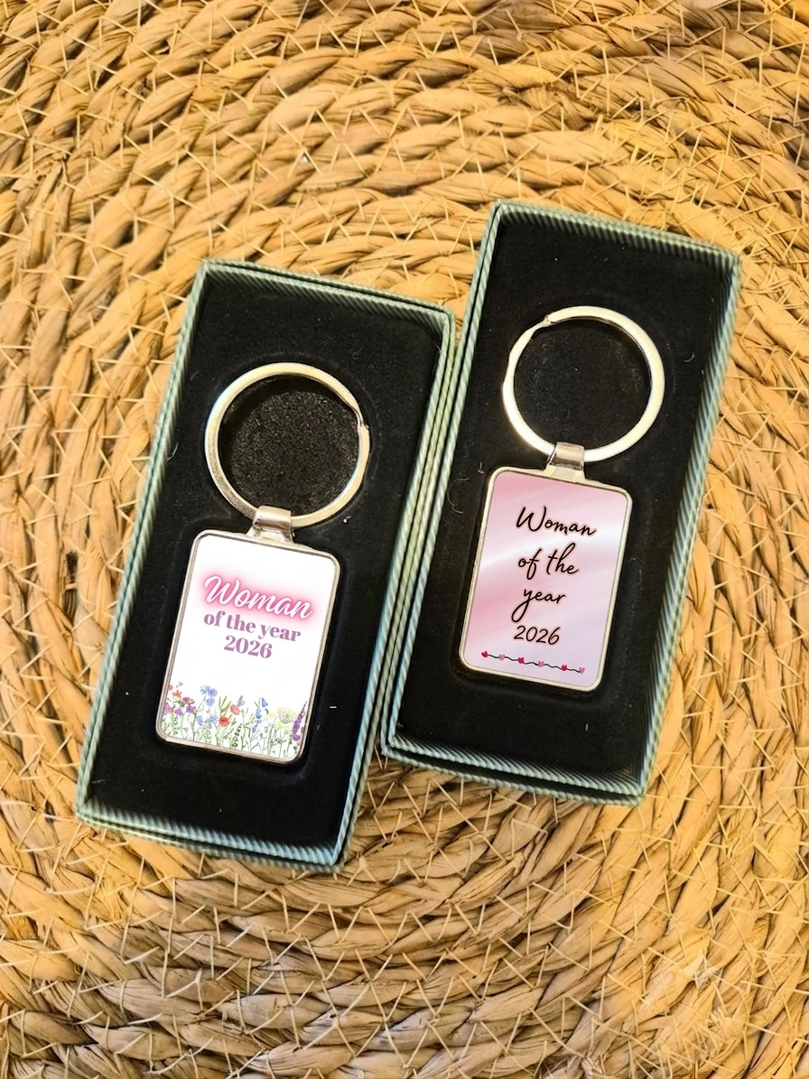 Metal Keyrings - Woman Of The Year