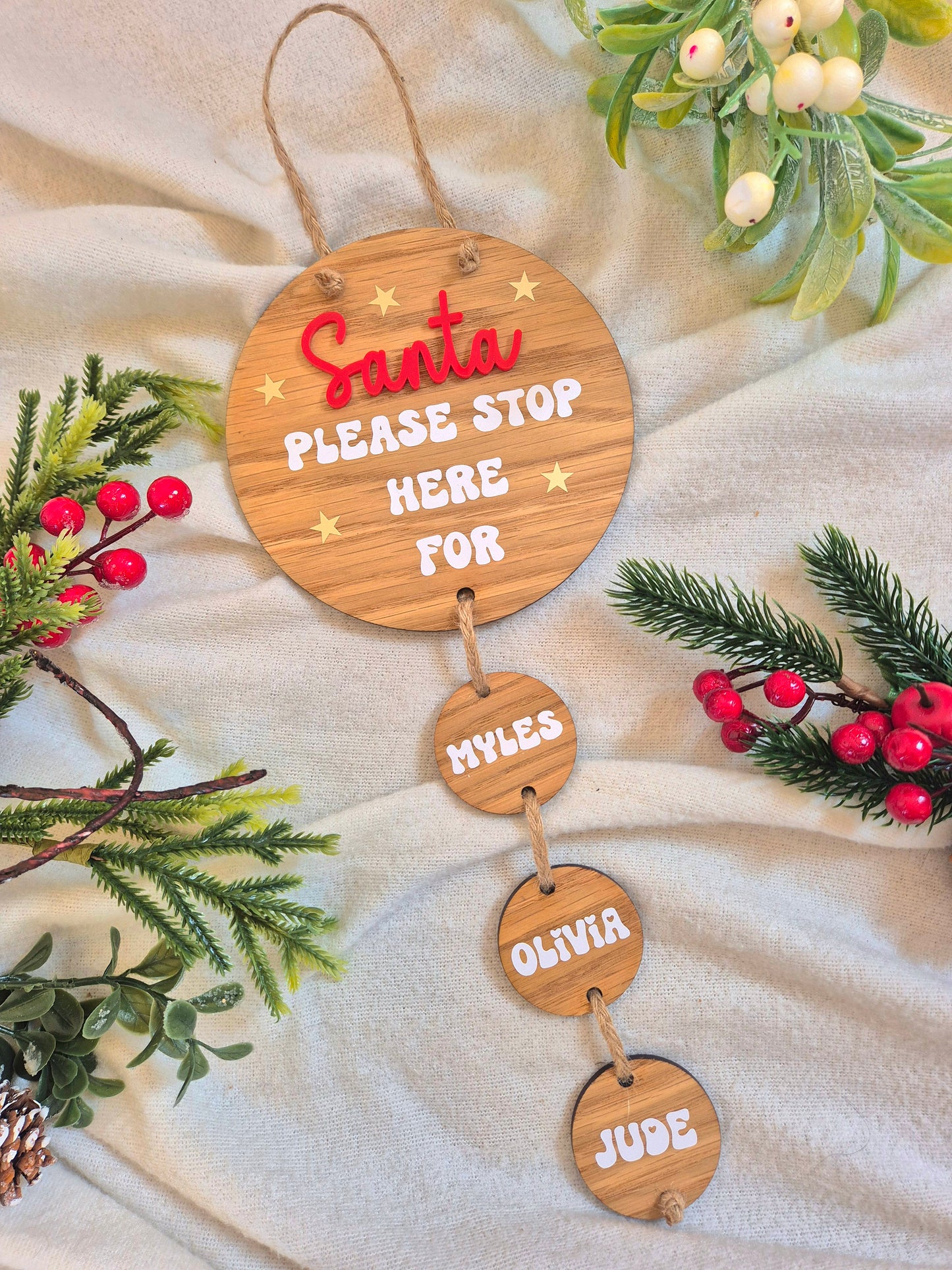Personalised Santa Stop Here Door Sign