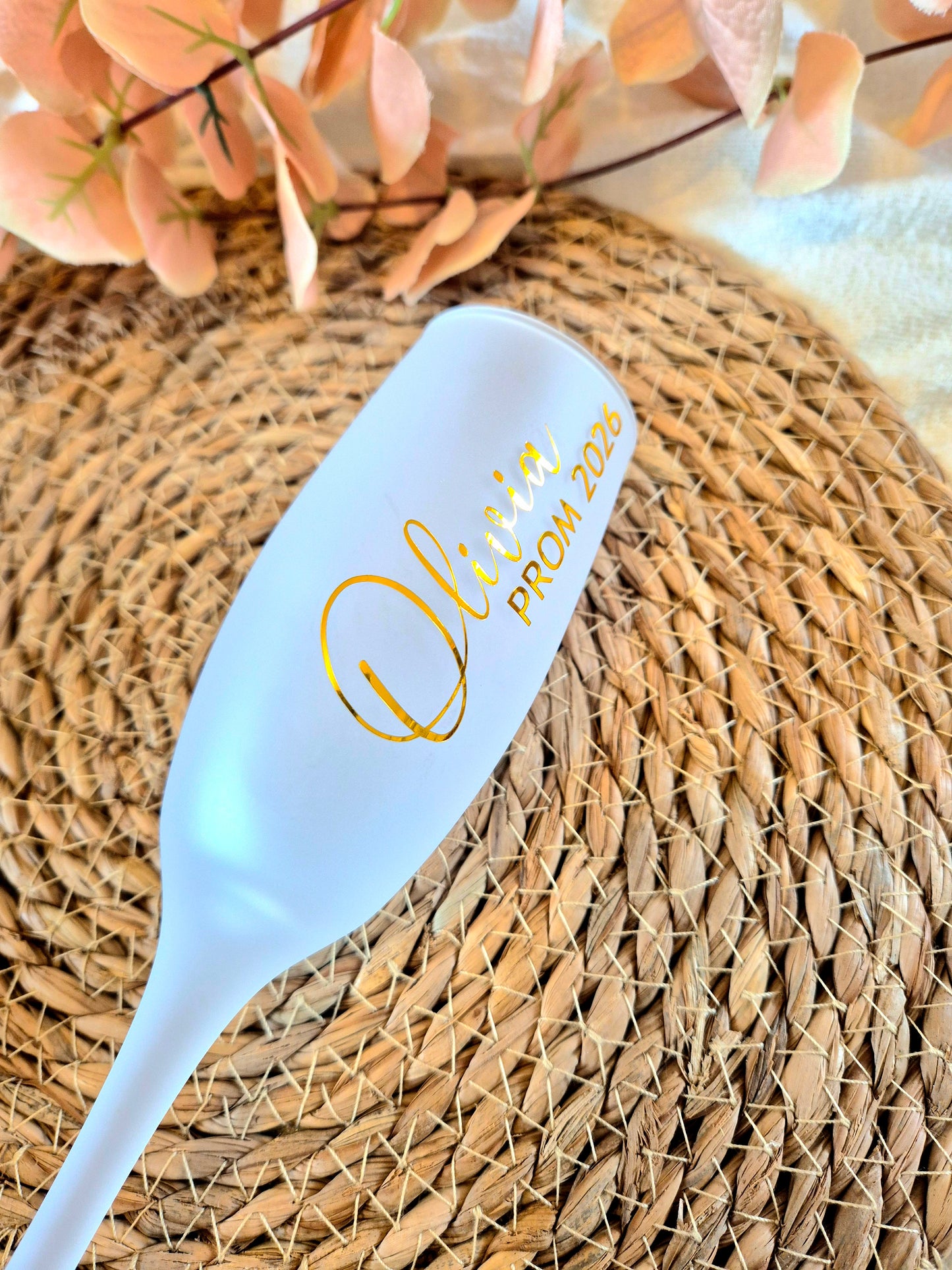 Personalised Frosted Prom Flute - Gold