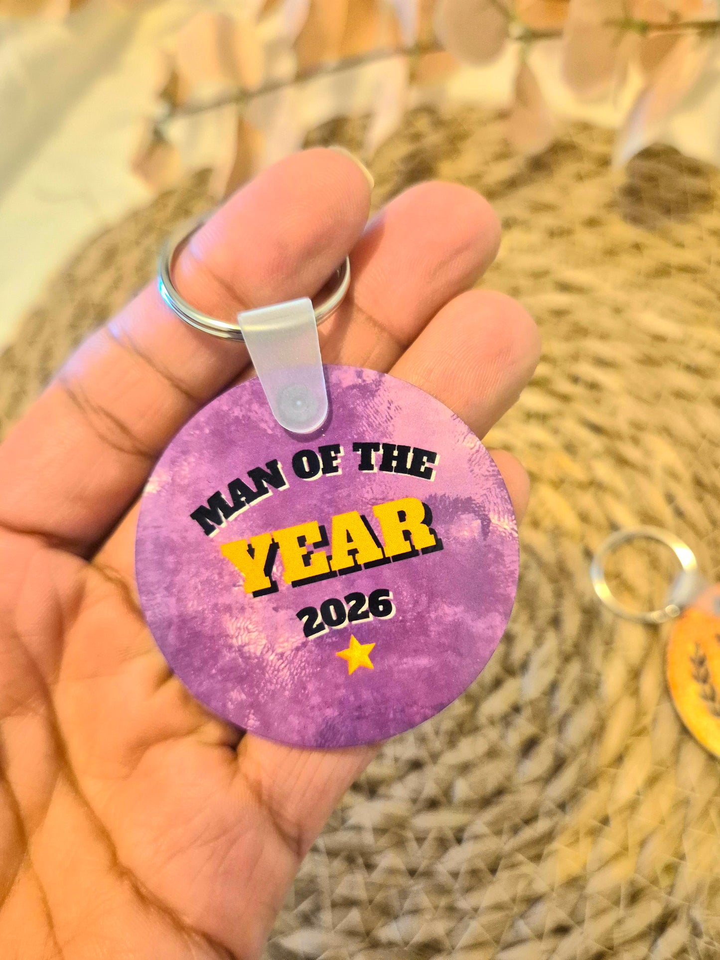 Wooden Keyrings - Man Of The Year