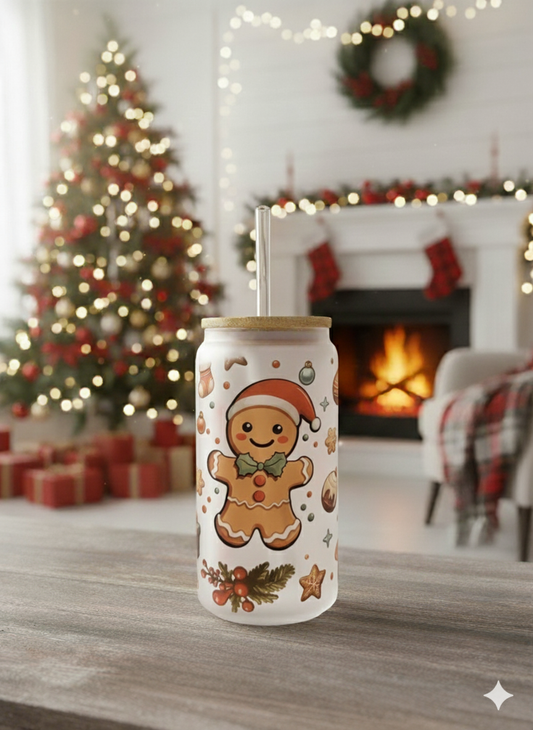 Festive Gingerbread Libby Glass