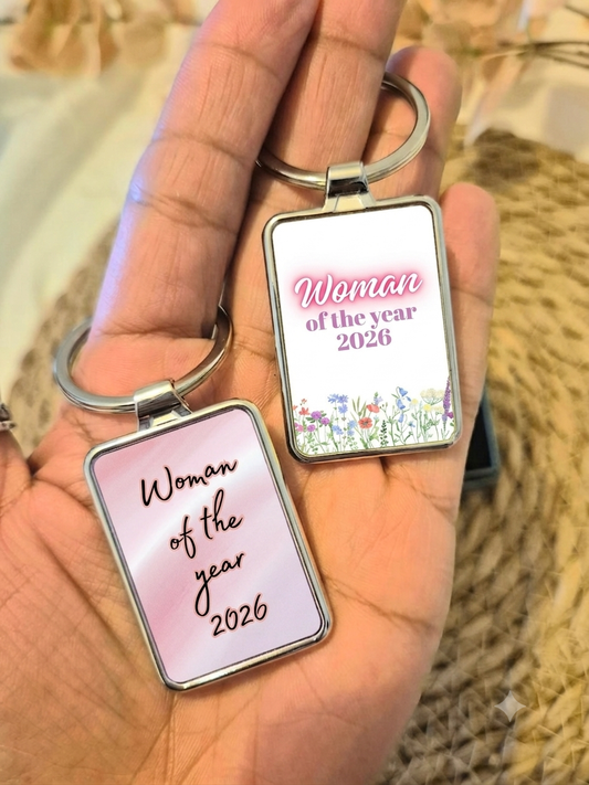 Metal Keyrings - Woman Of The Year
