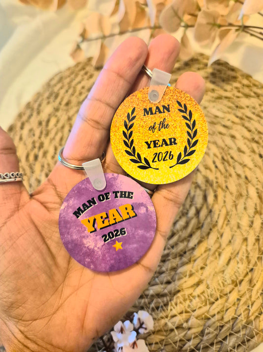 Wooden Keyrings - Man Of The Year