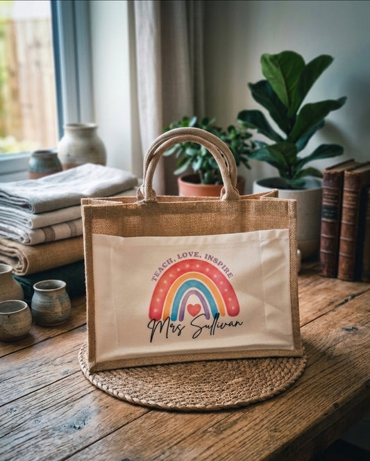 Teacher Rainbow Tote Bag