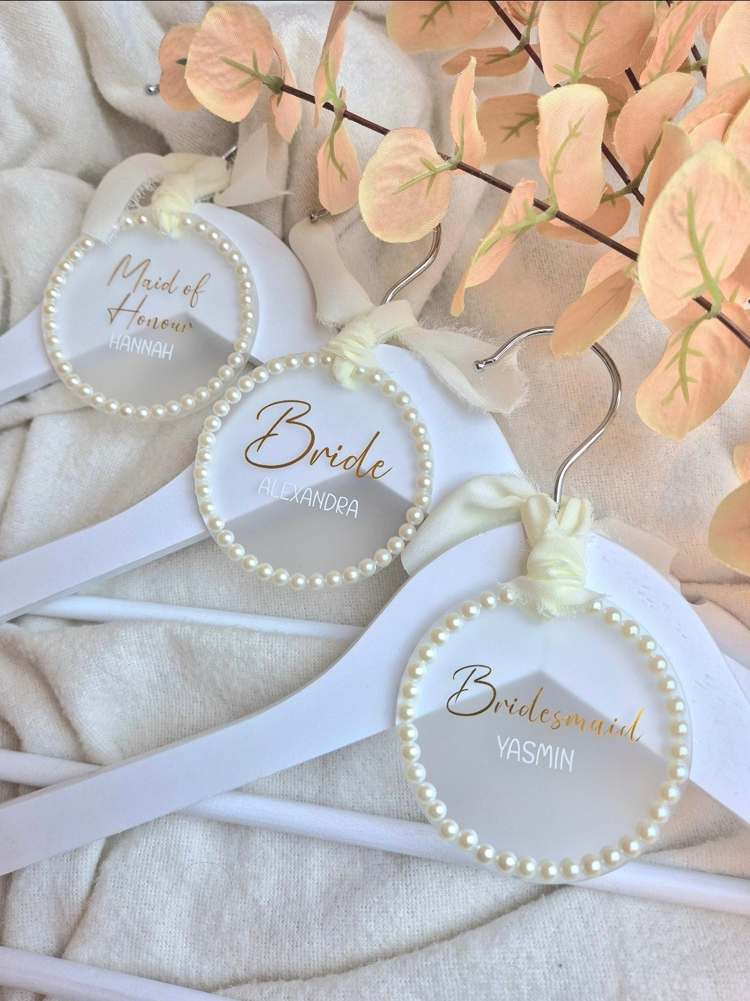 Pearl Edged Bridal Hanger Tag